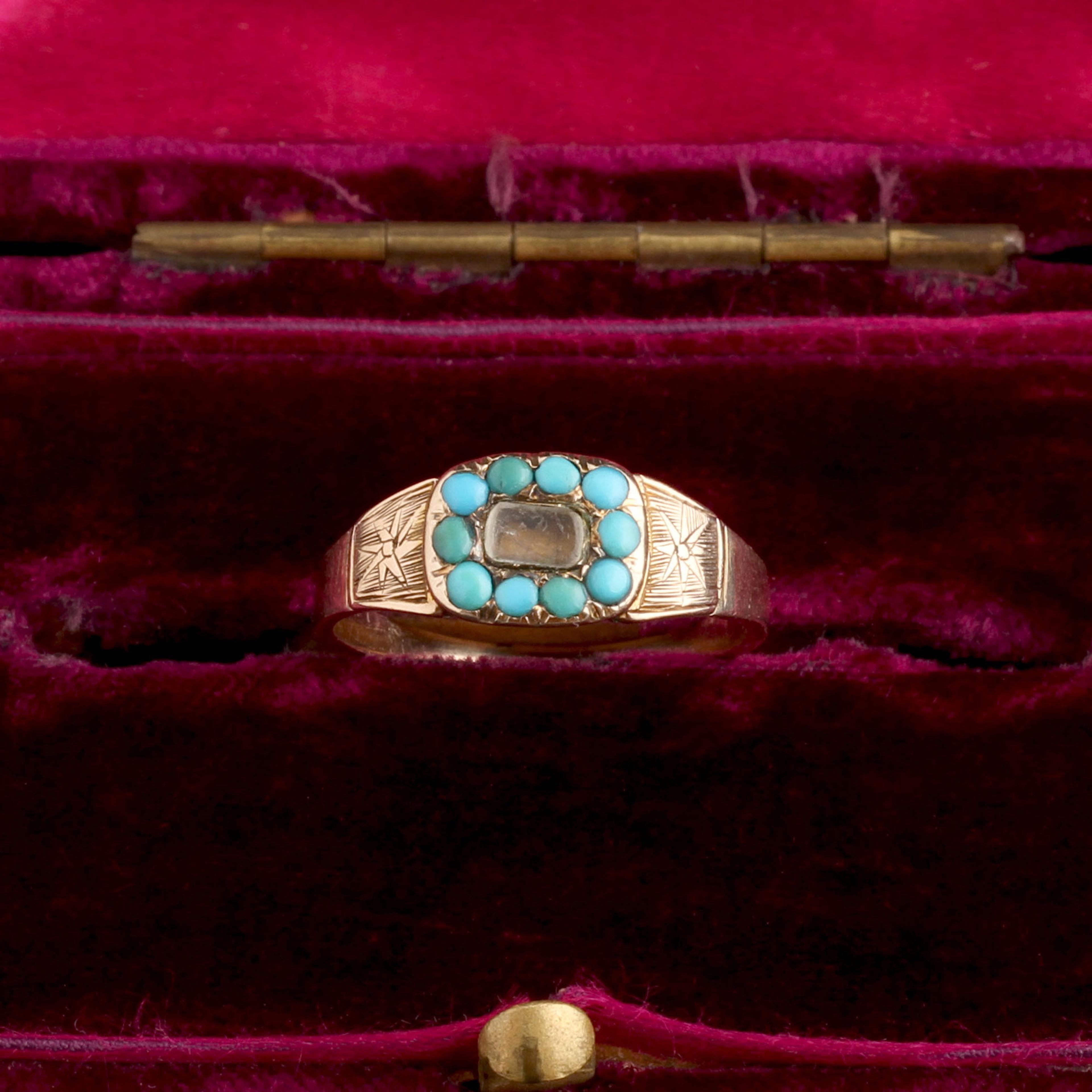 Victorian Turquoise Locket Ring