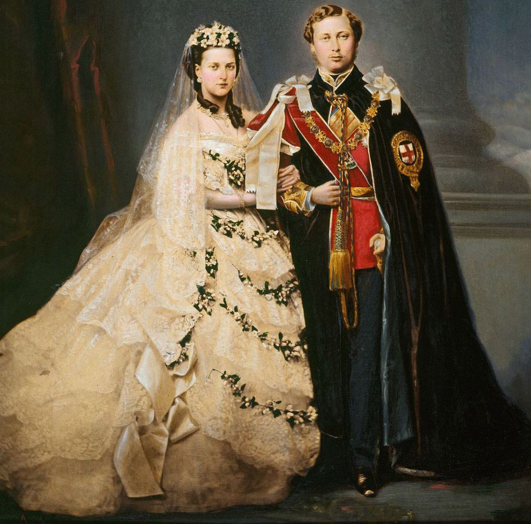 Prince Albert Edward and Princess Alexandra on their wedding day, 1863.