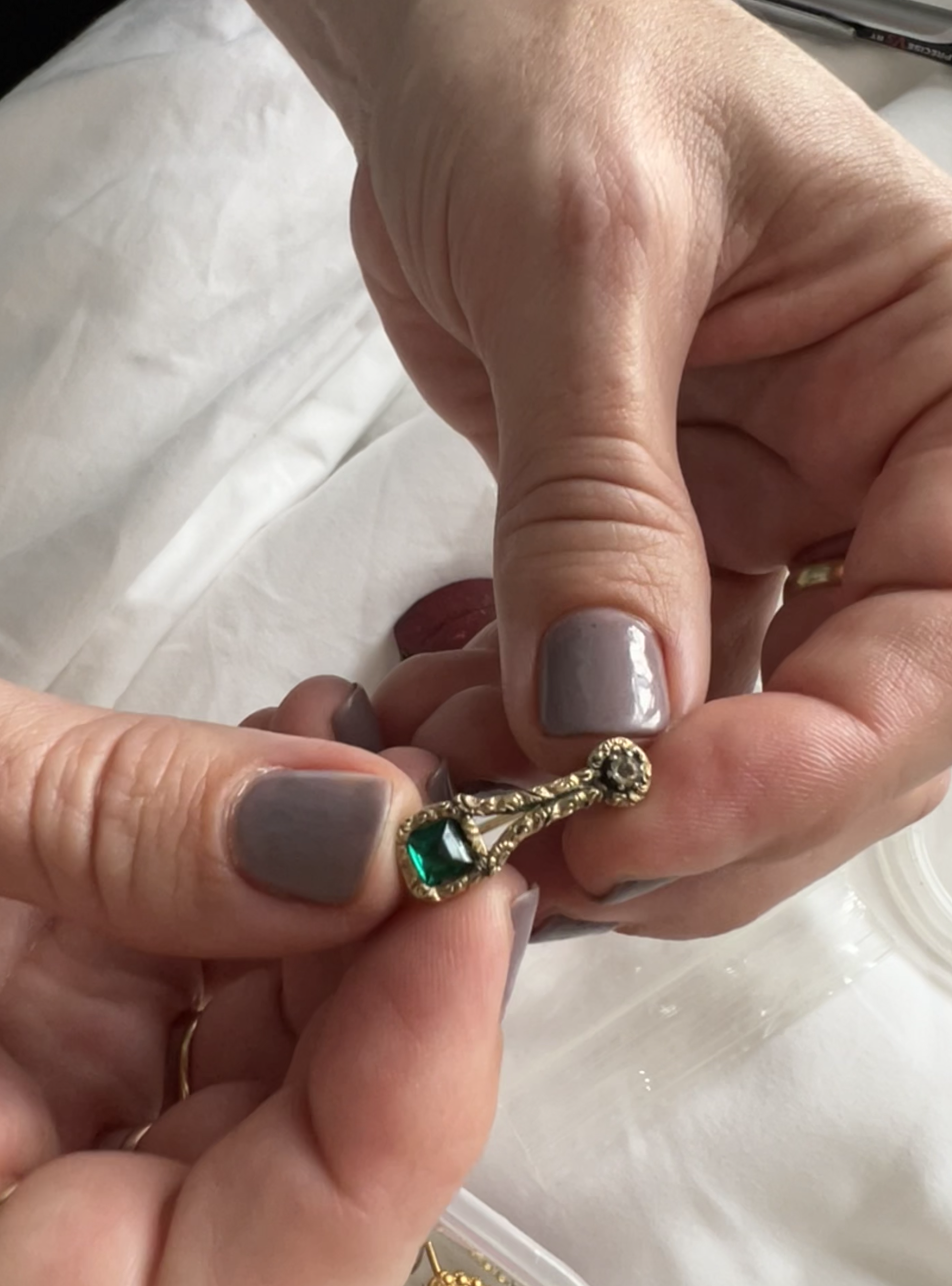 Emerald Paste Halley's Comet Pin