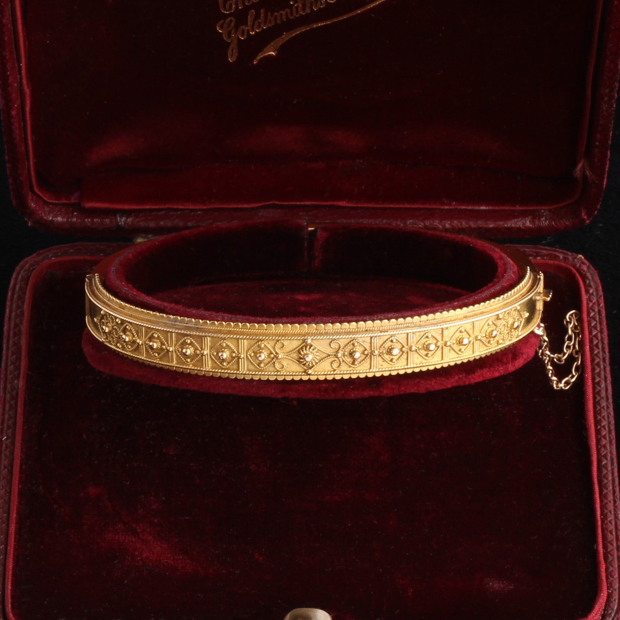 Etruscan Revival Cannetille & Granti Bracelet in Original Box
