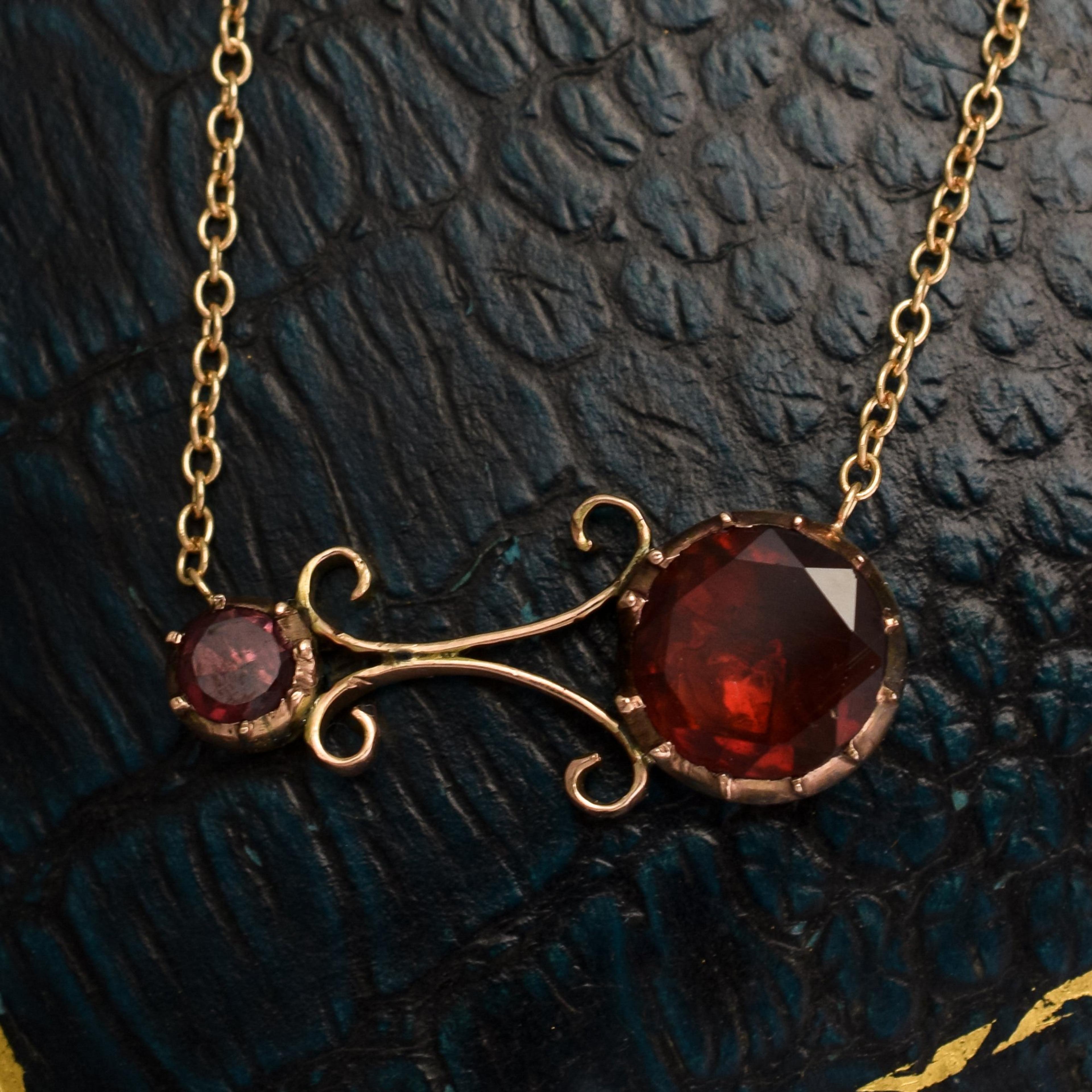 Georgian Garnet Halley's Comet Necklace