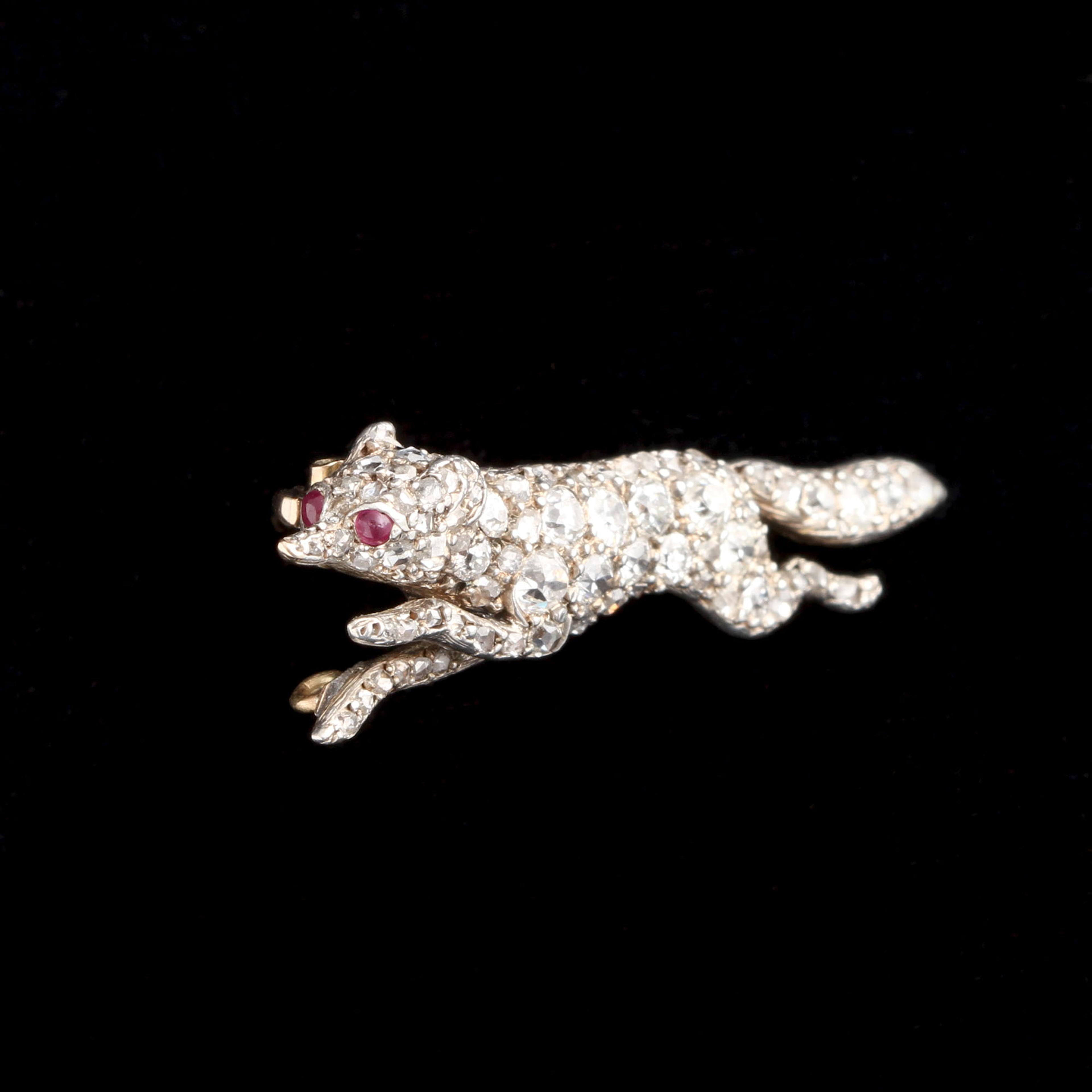 Edwardian Diamond Fox Brooch