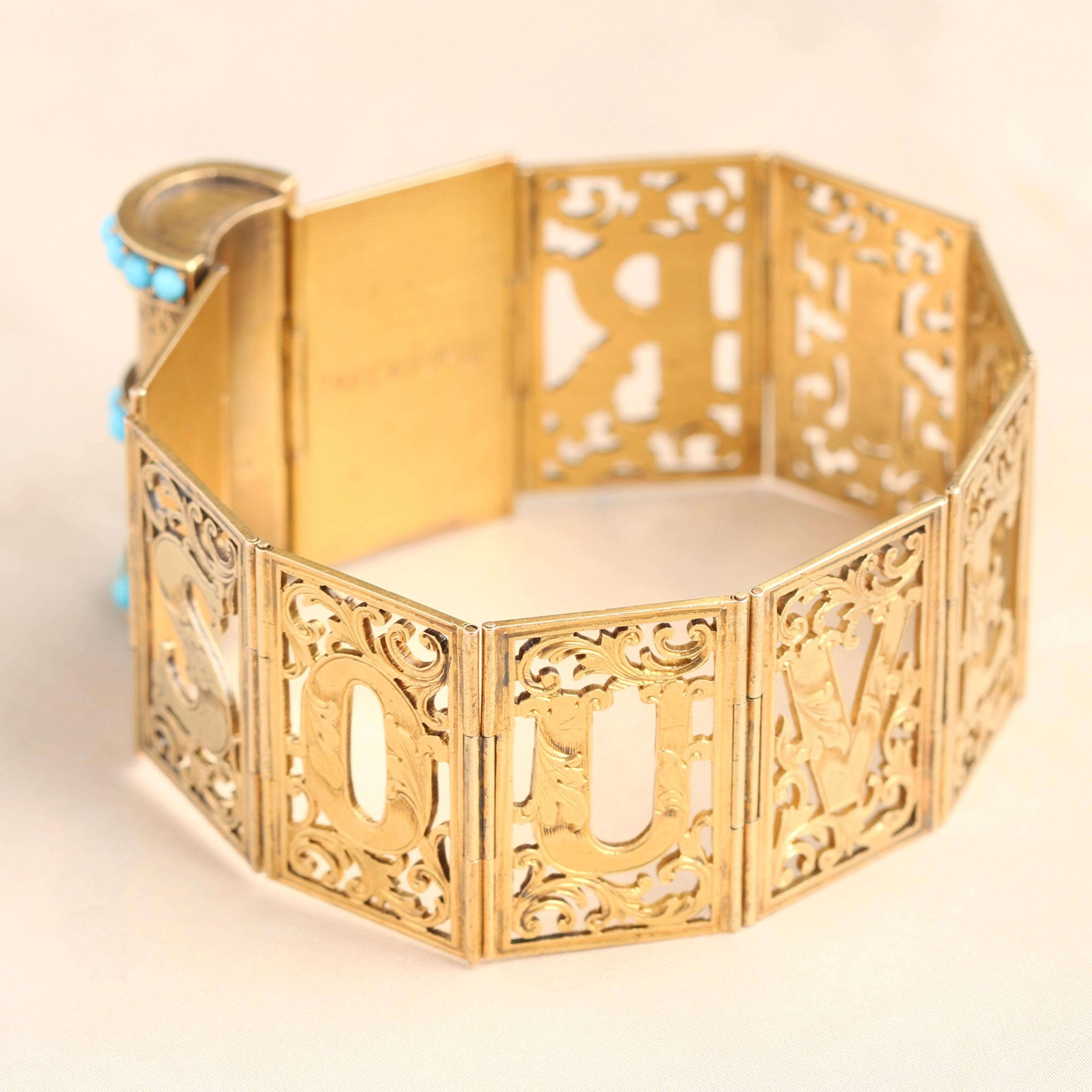 Detail of Victorian  "Souvenir" Folding Book Bracelet