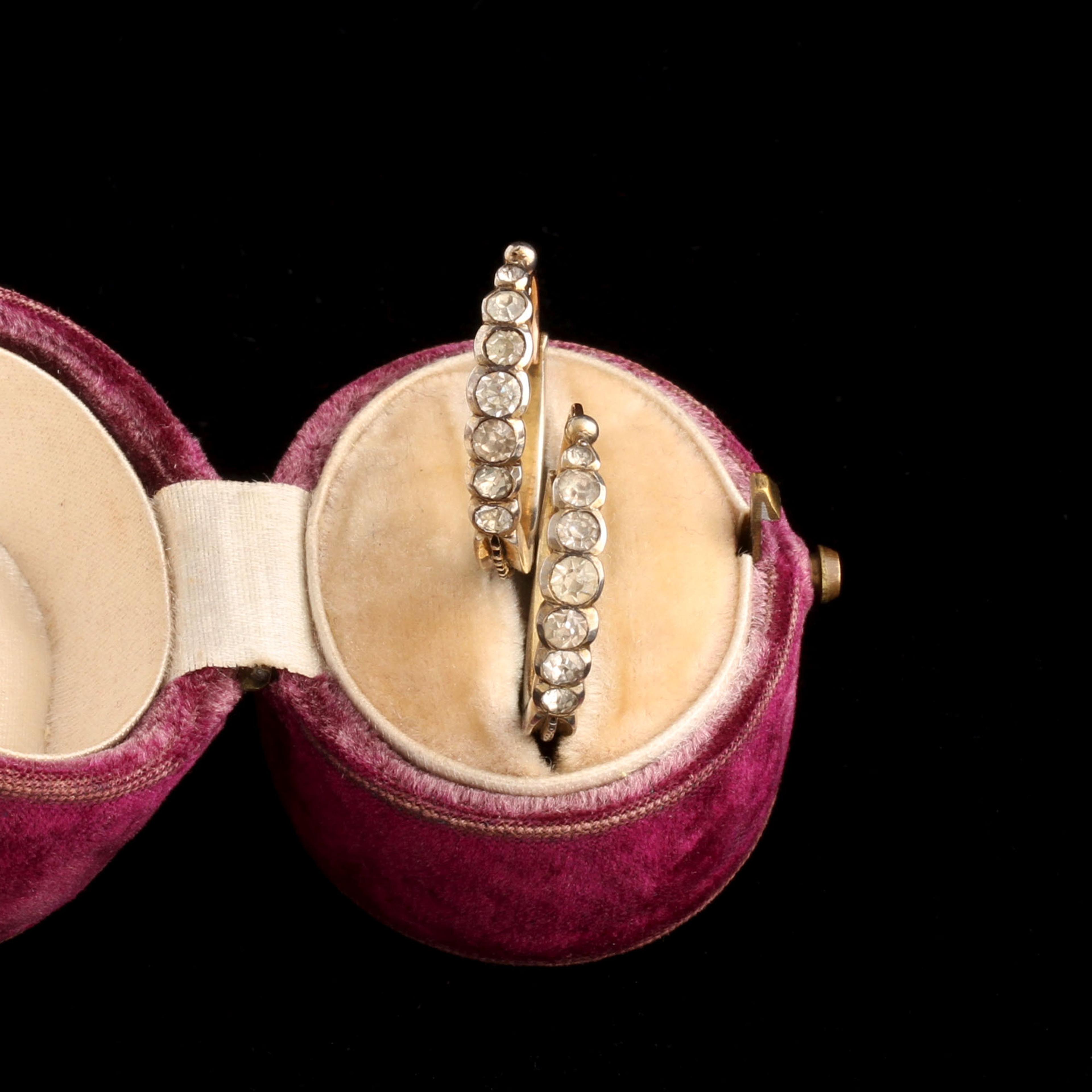 Detail of Georgian Paste Hoop Earrings