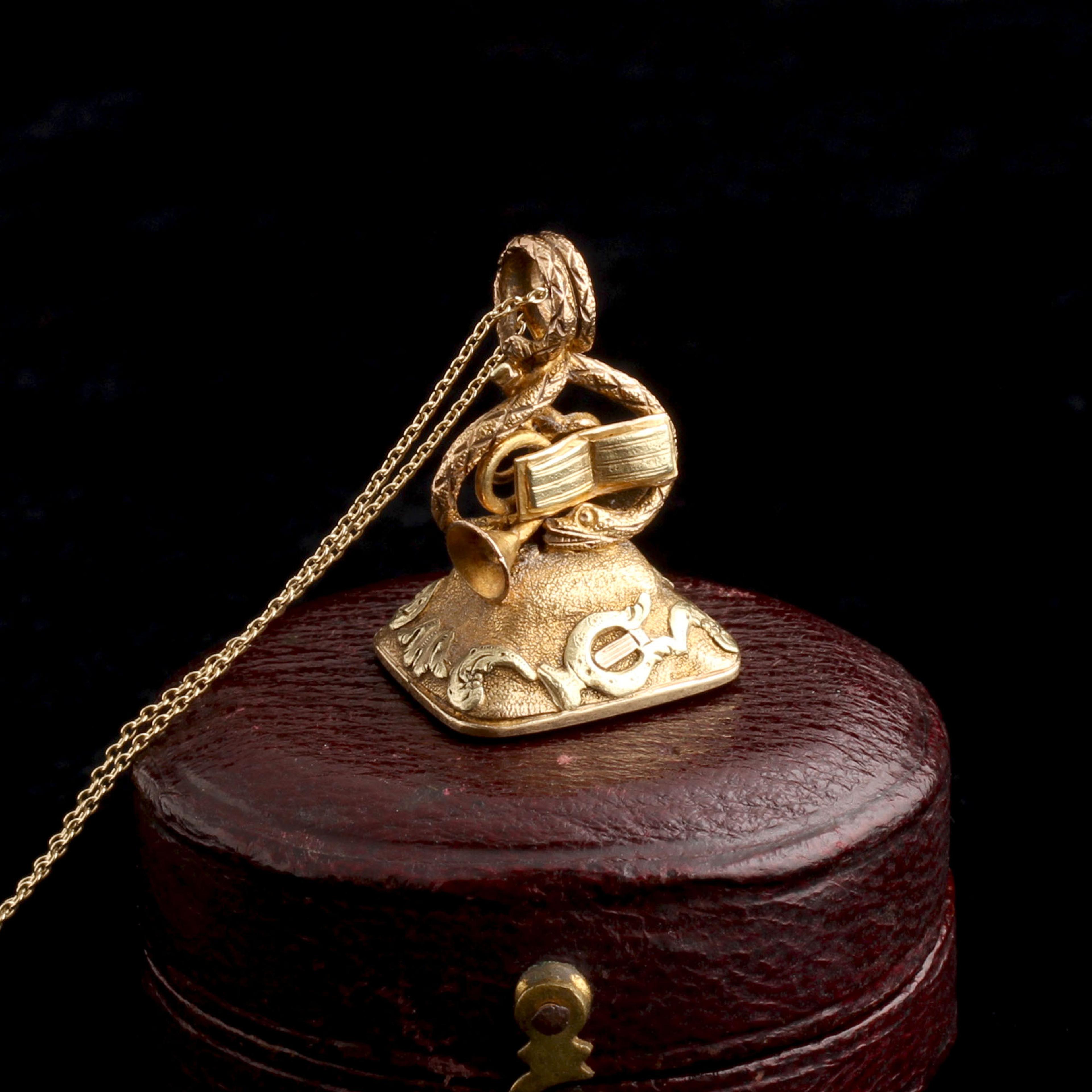 Detail of Late Georgian Instruments & Snakes Apollo Seal Necklace