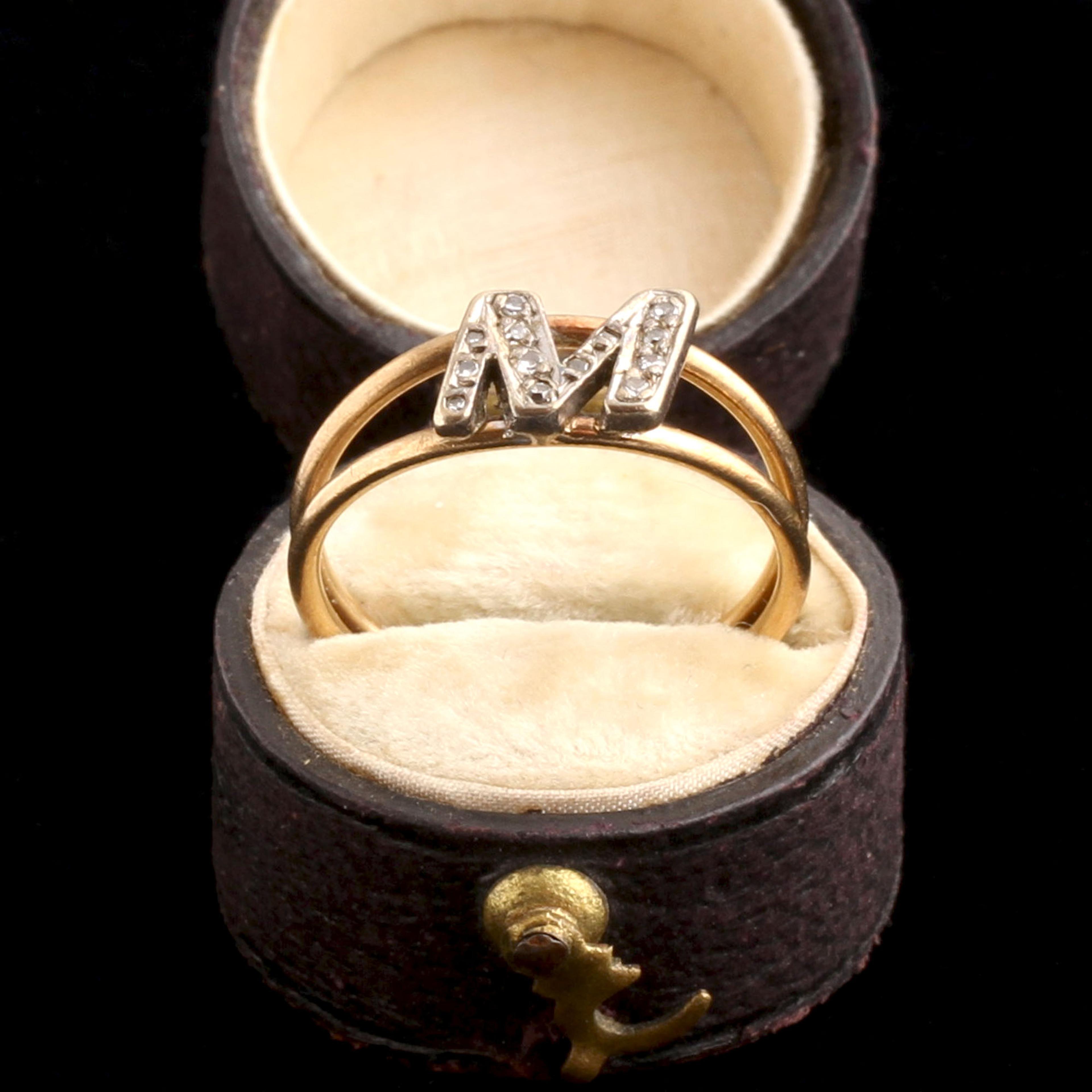 1920s Diamond "M" Ring