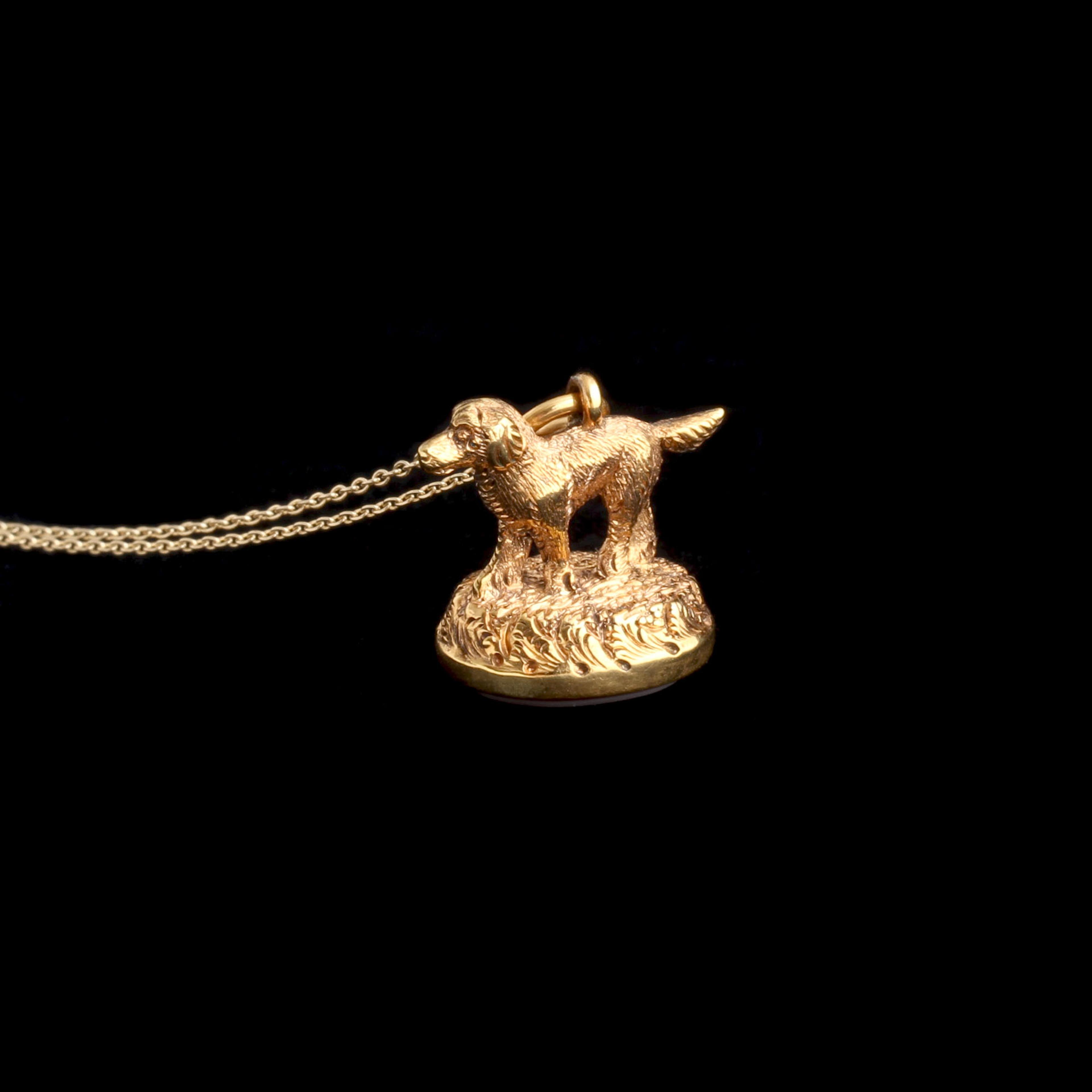 Victorian Spaniel Fob Necklace