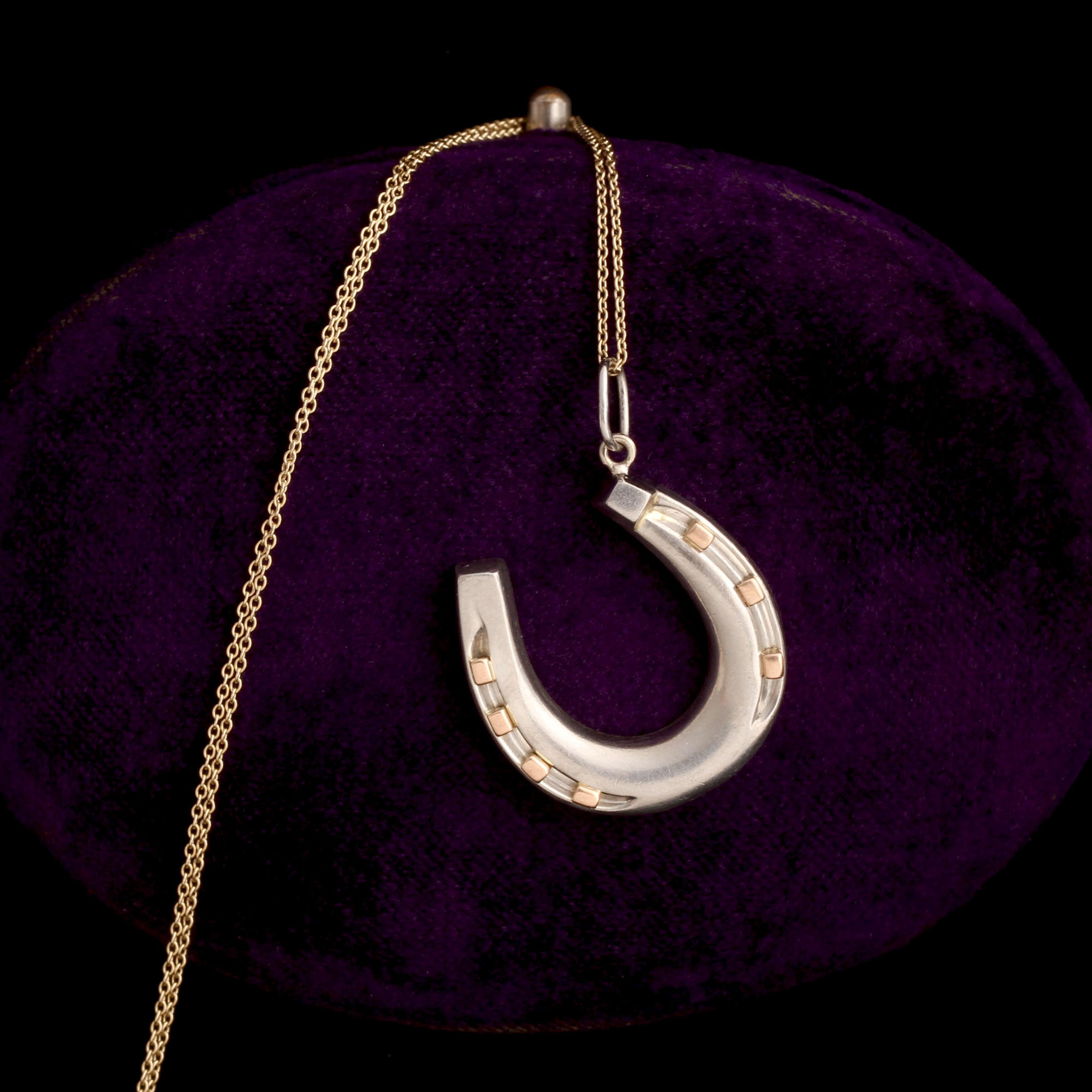 Edwardian Platinum & Gold Horseshoe Necklace