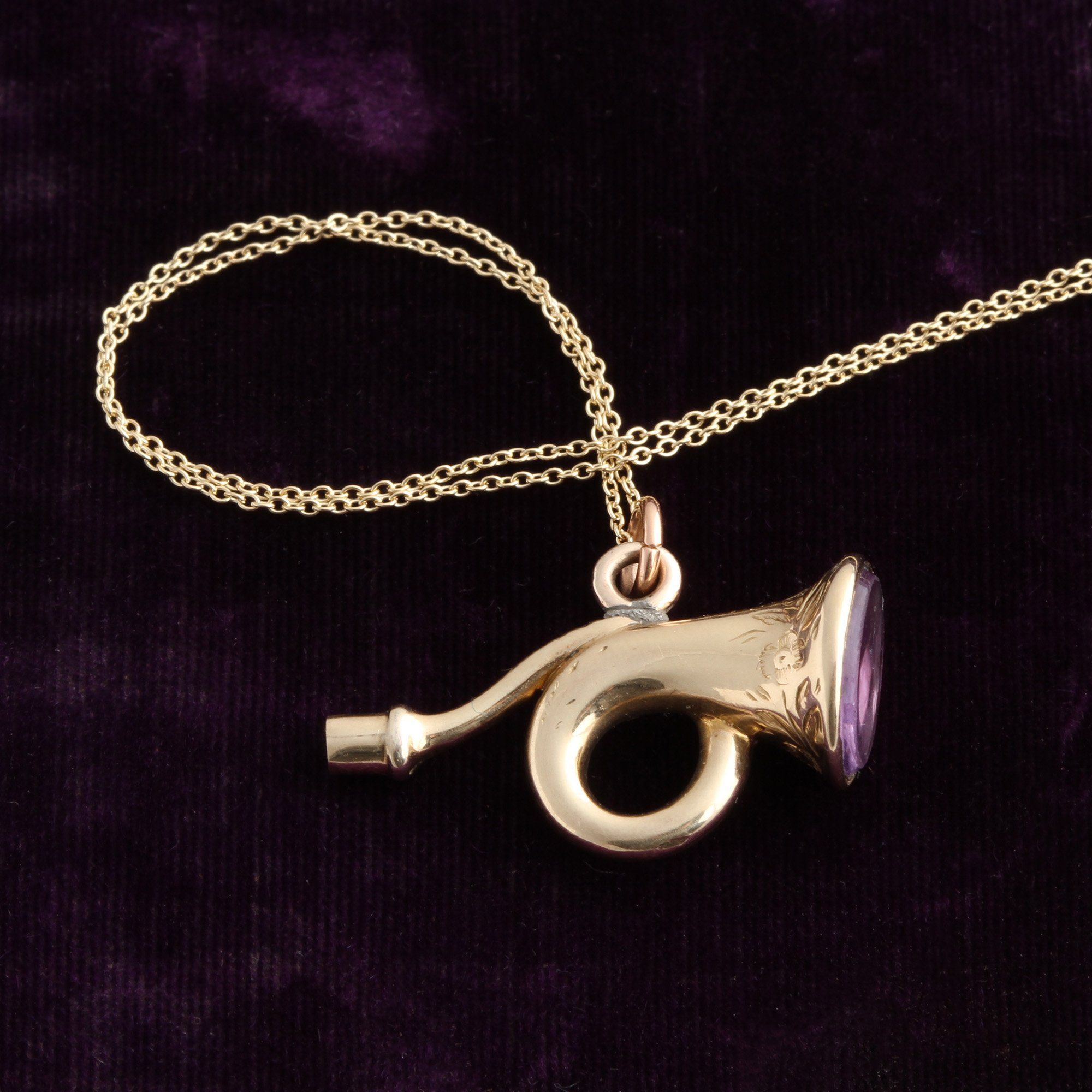 Georgian Amethyst Horn Fob