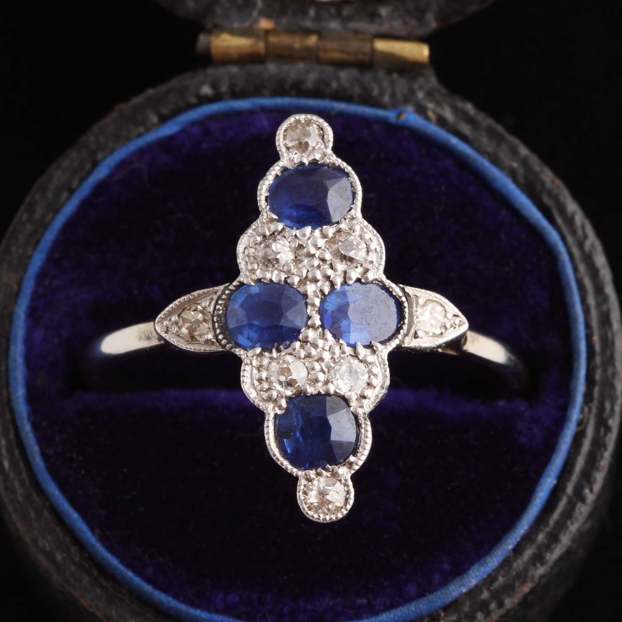 Art Deco Sapphire & Diamond Cocktail Ring