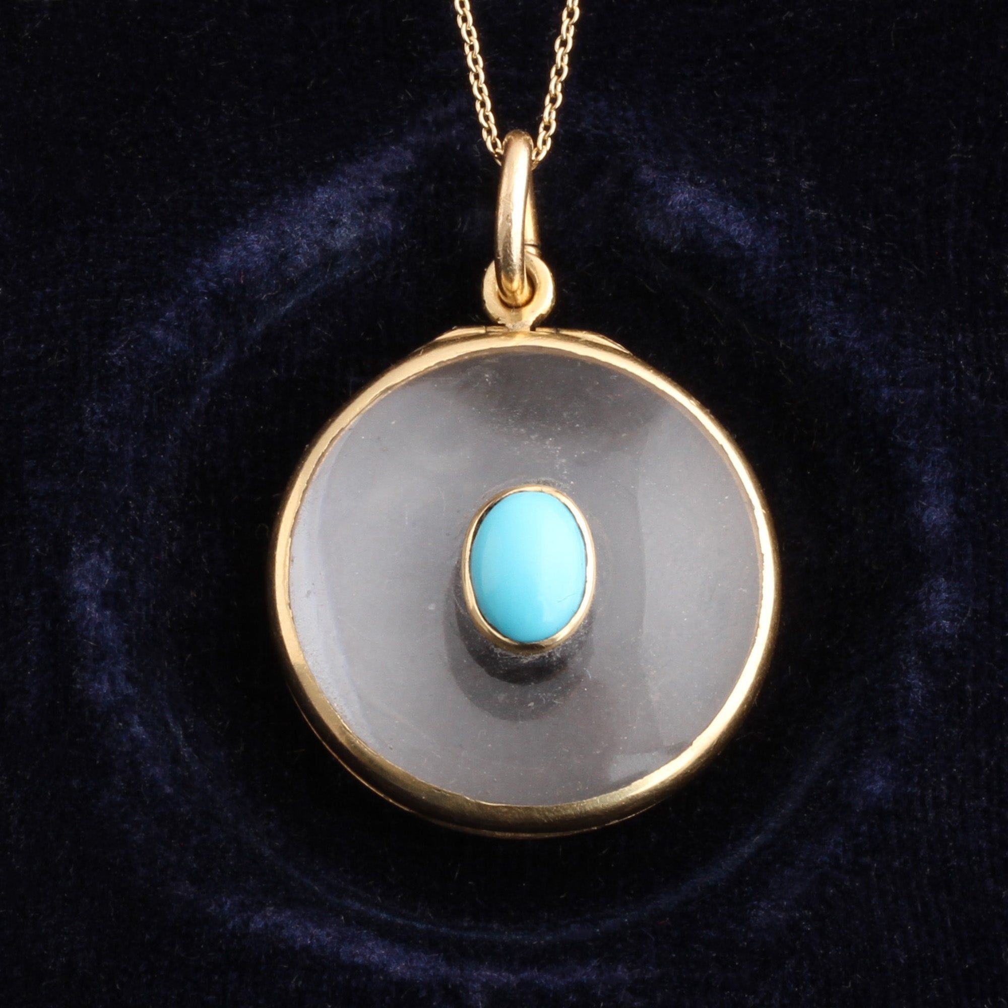 Victorian Rock Crystal & Turquoise Locket