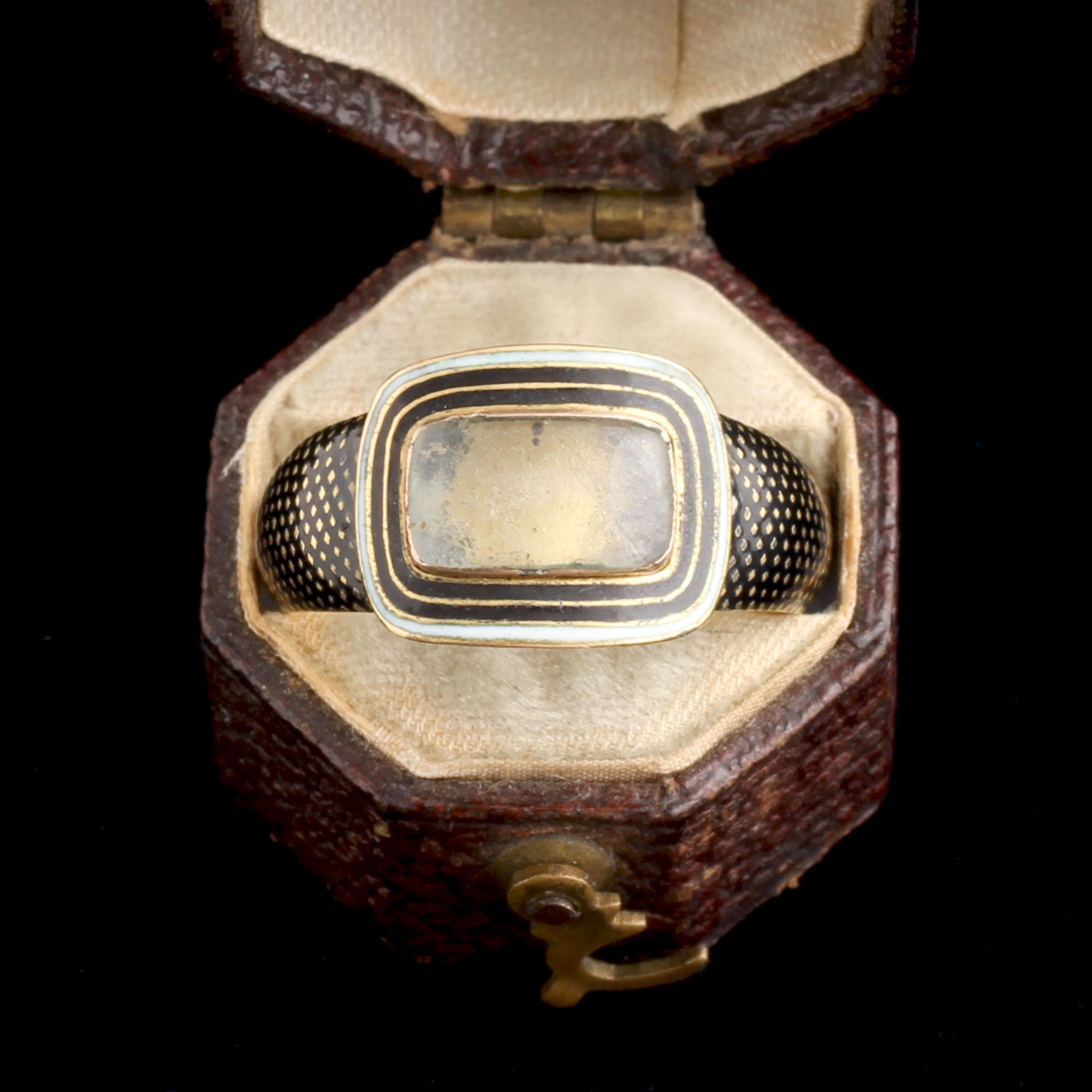 Georgian Enamel Scales Mourning Ring