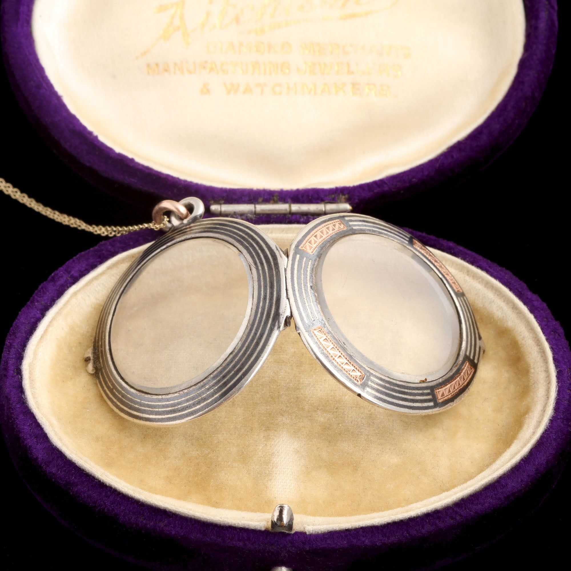 Victorian Niello Silver Photo Locket