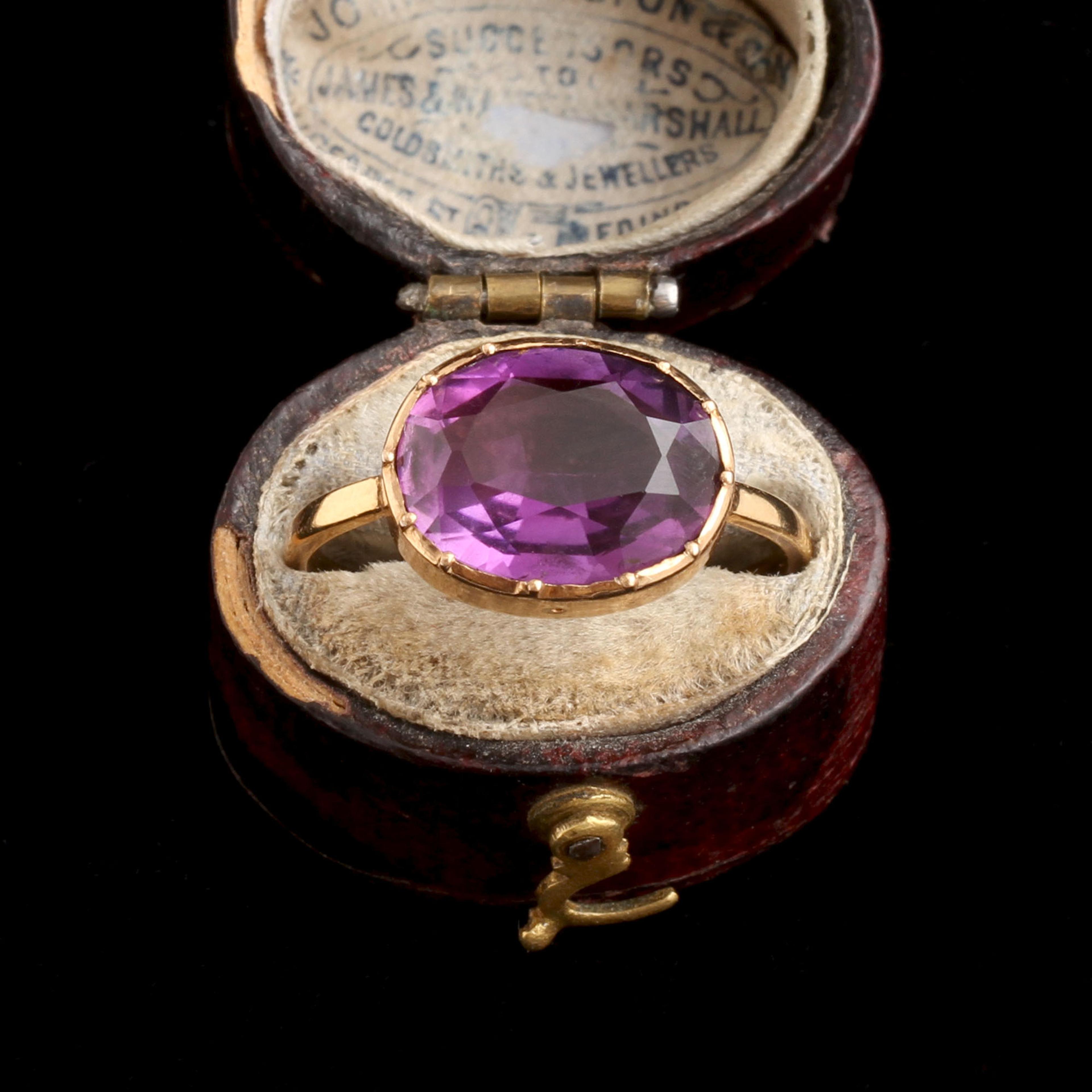 Georgian East West Amethyst Ring