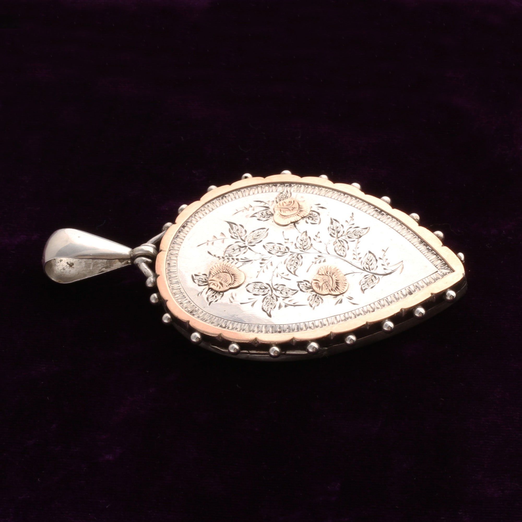 Victorian Aesthetic Movement Rose Motif Locket