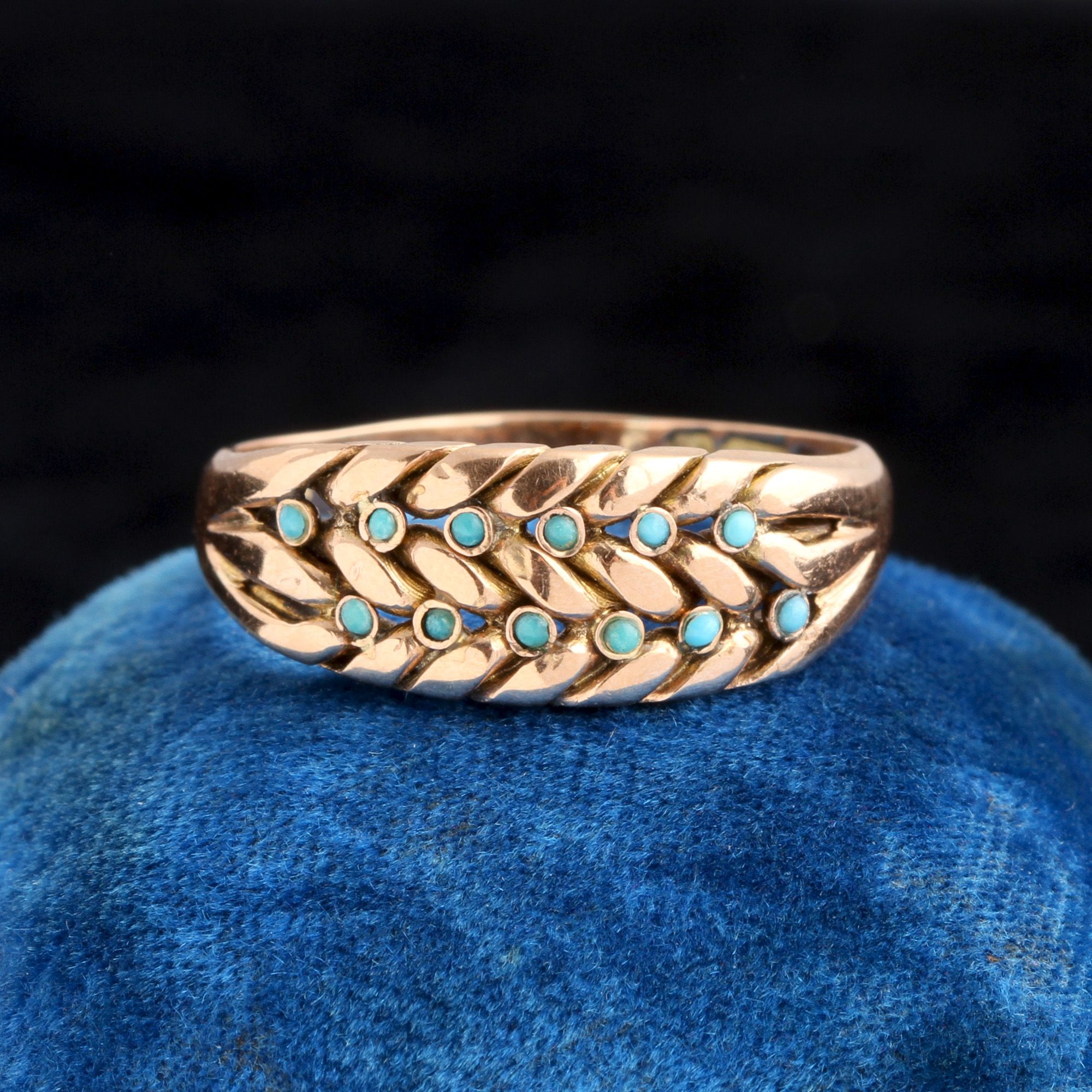 Edwardian Turquoise Braid Ring