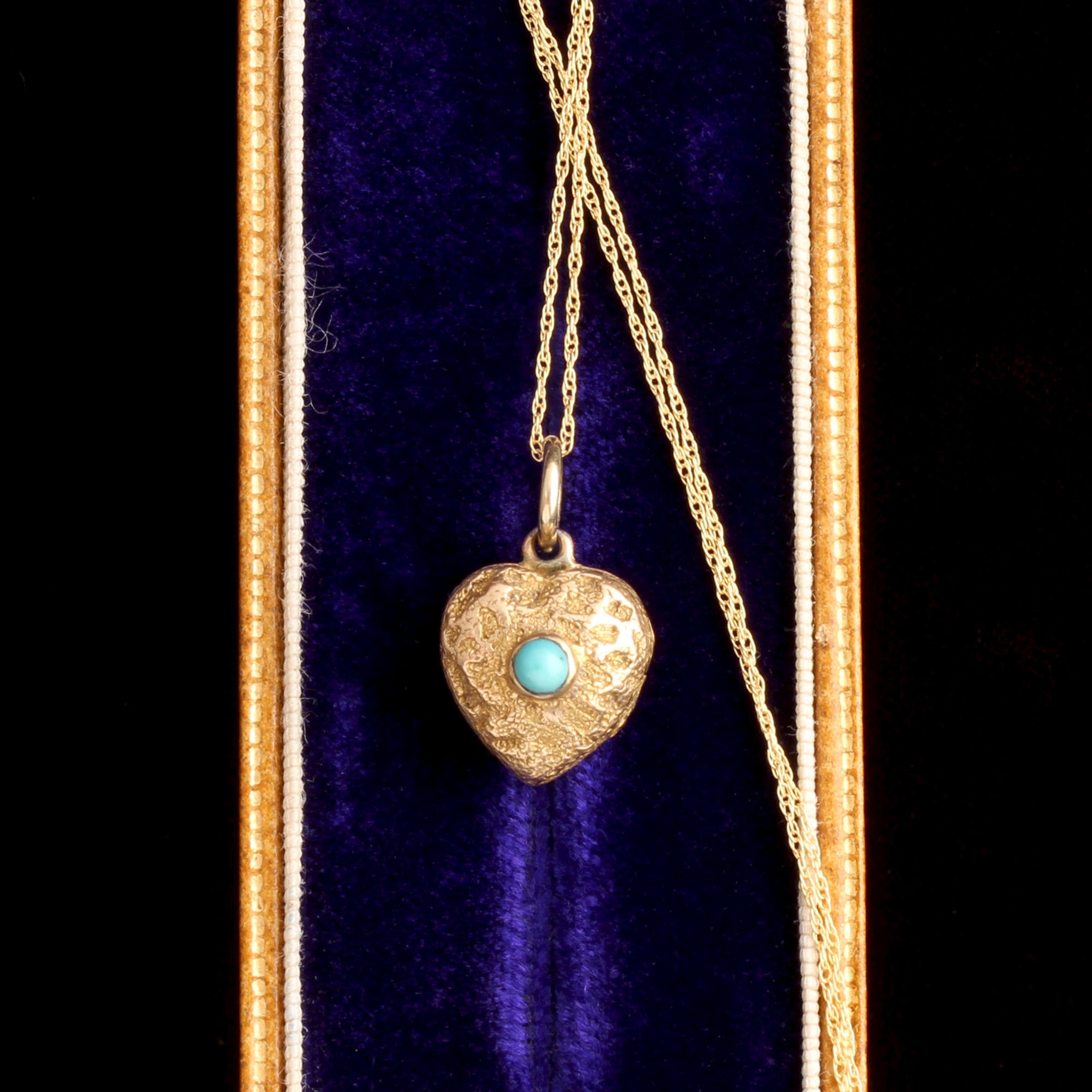 Victorian Gold Nugget Textured Heart Locket