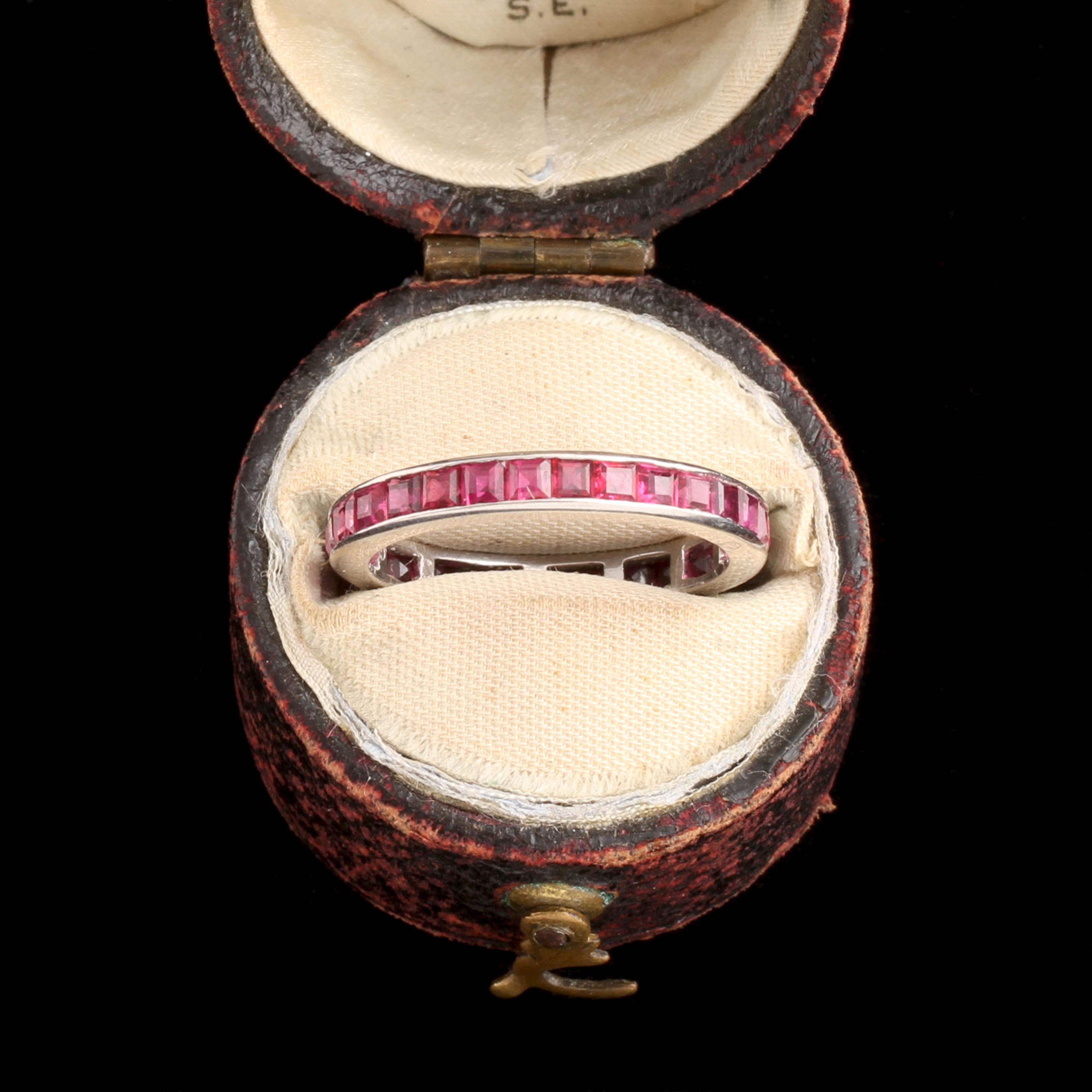 Vintage French Synthetic Ruby Eternity Ring