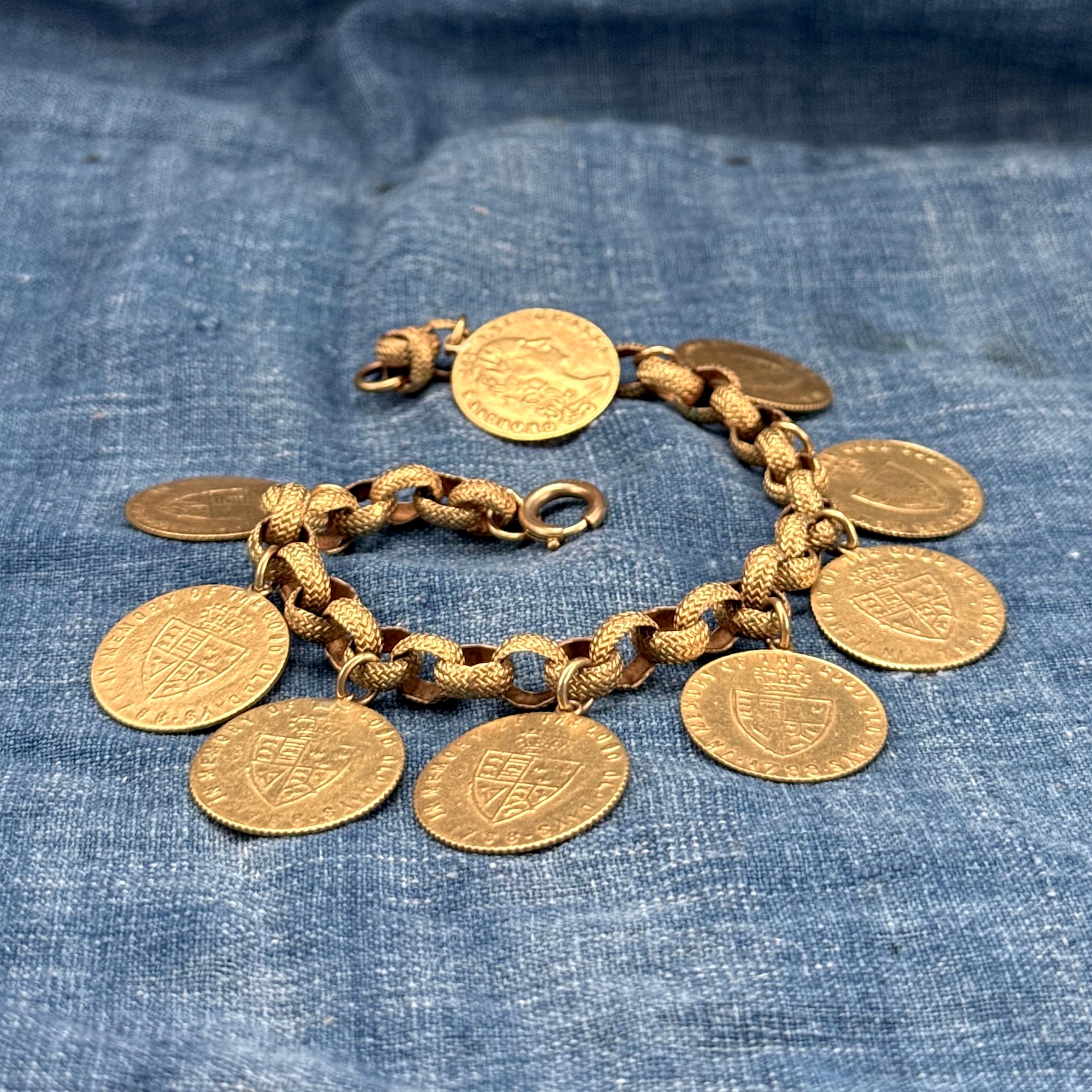 Georgian Pinchbeck Chain w/ Gaming Tokens