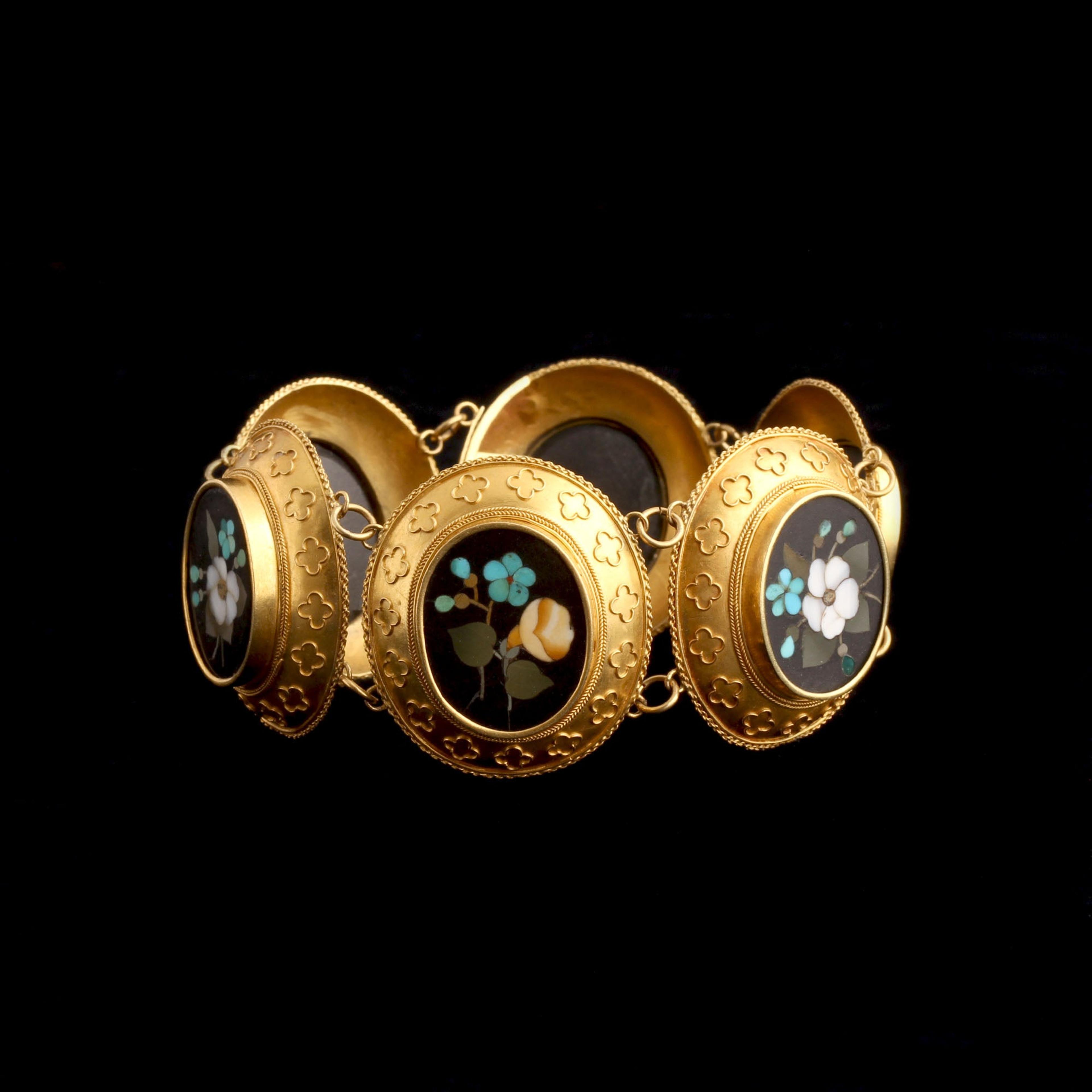 Victorian Pietra Dura Flower Bracelet