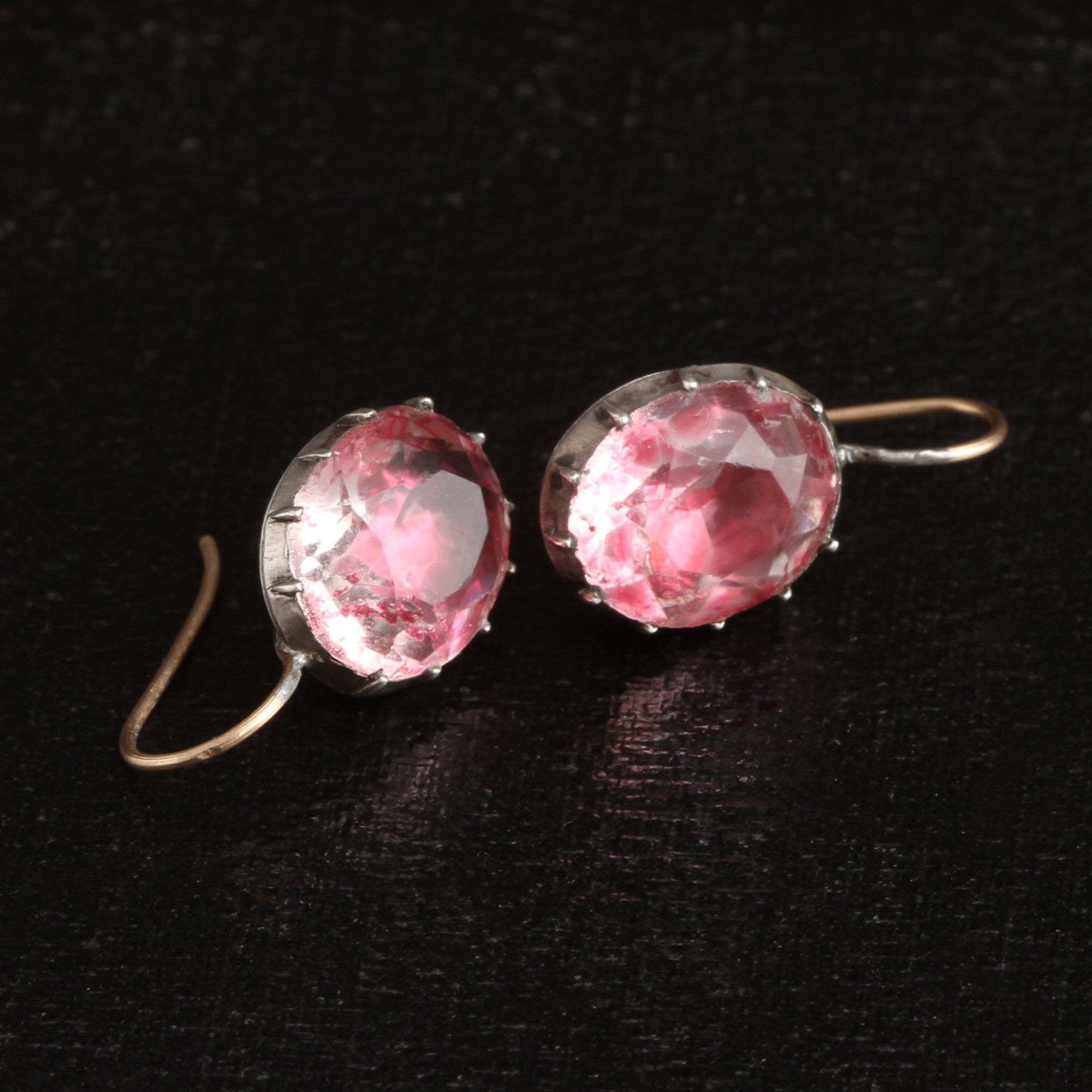 Georgian Pink Paste Earrings