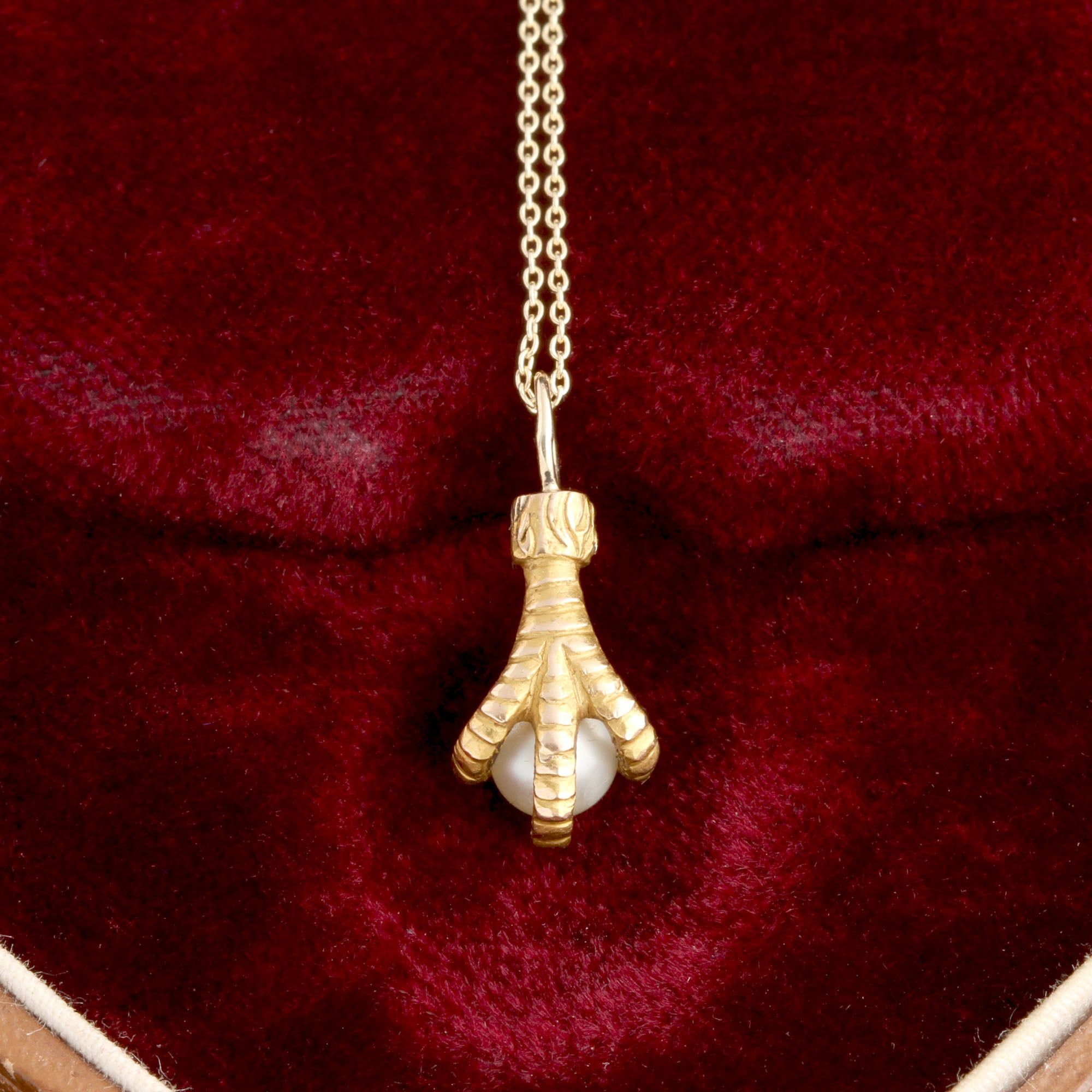 Victorian Claw & Pearl Necklace