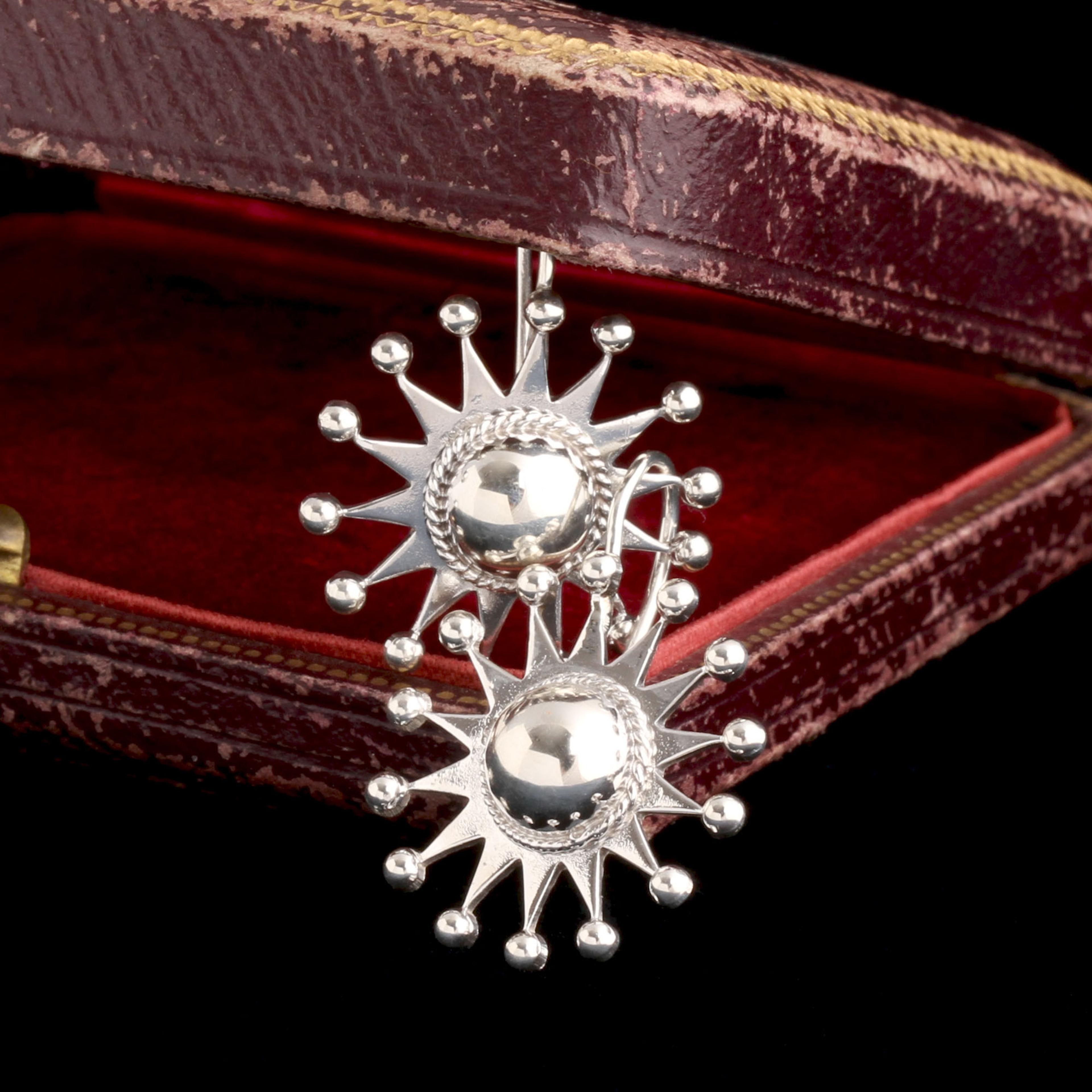 Victorian Silver Starburst Earrings
