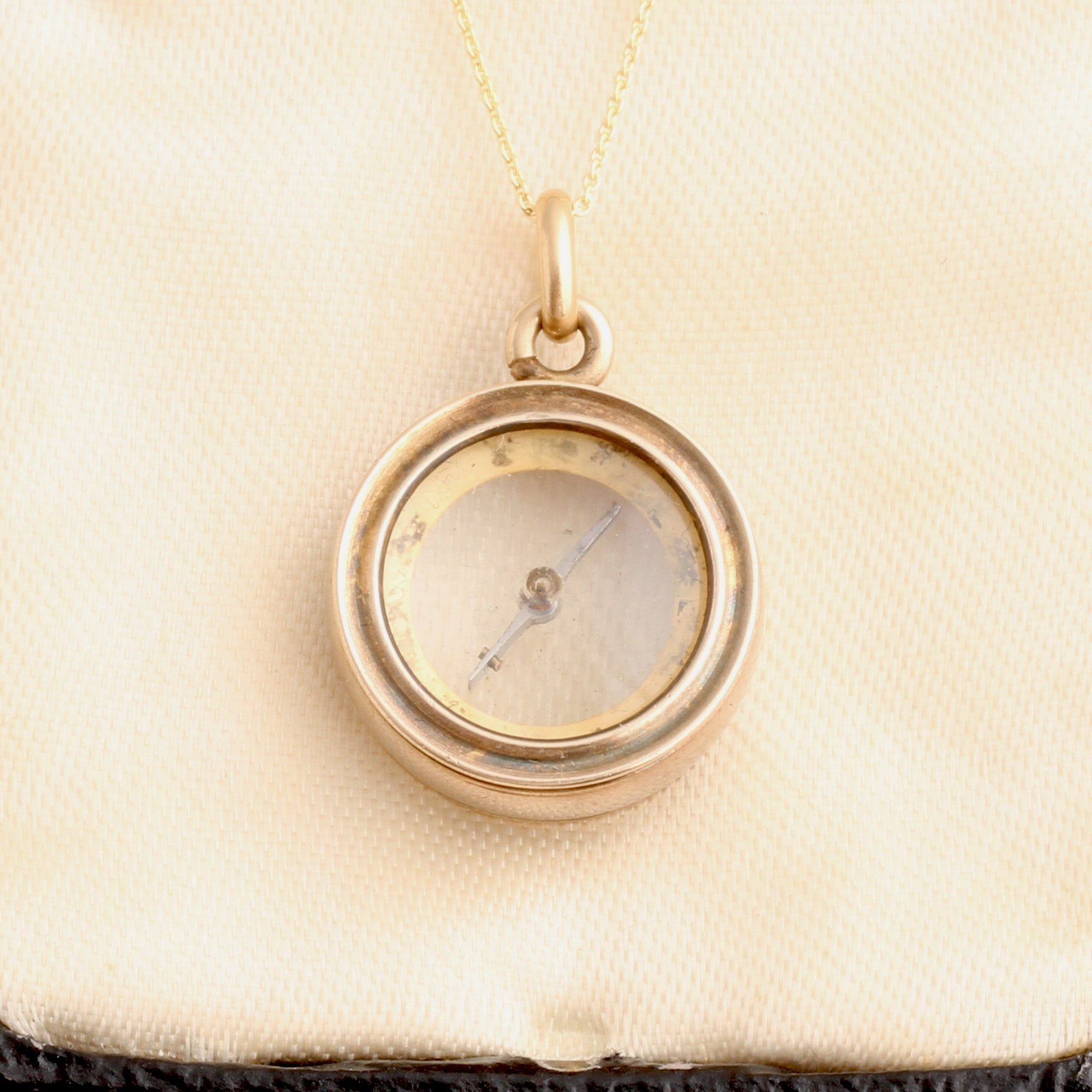 Victorian Gold Compass Fob Necklace