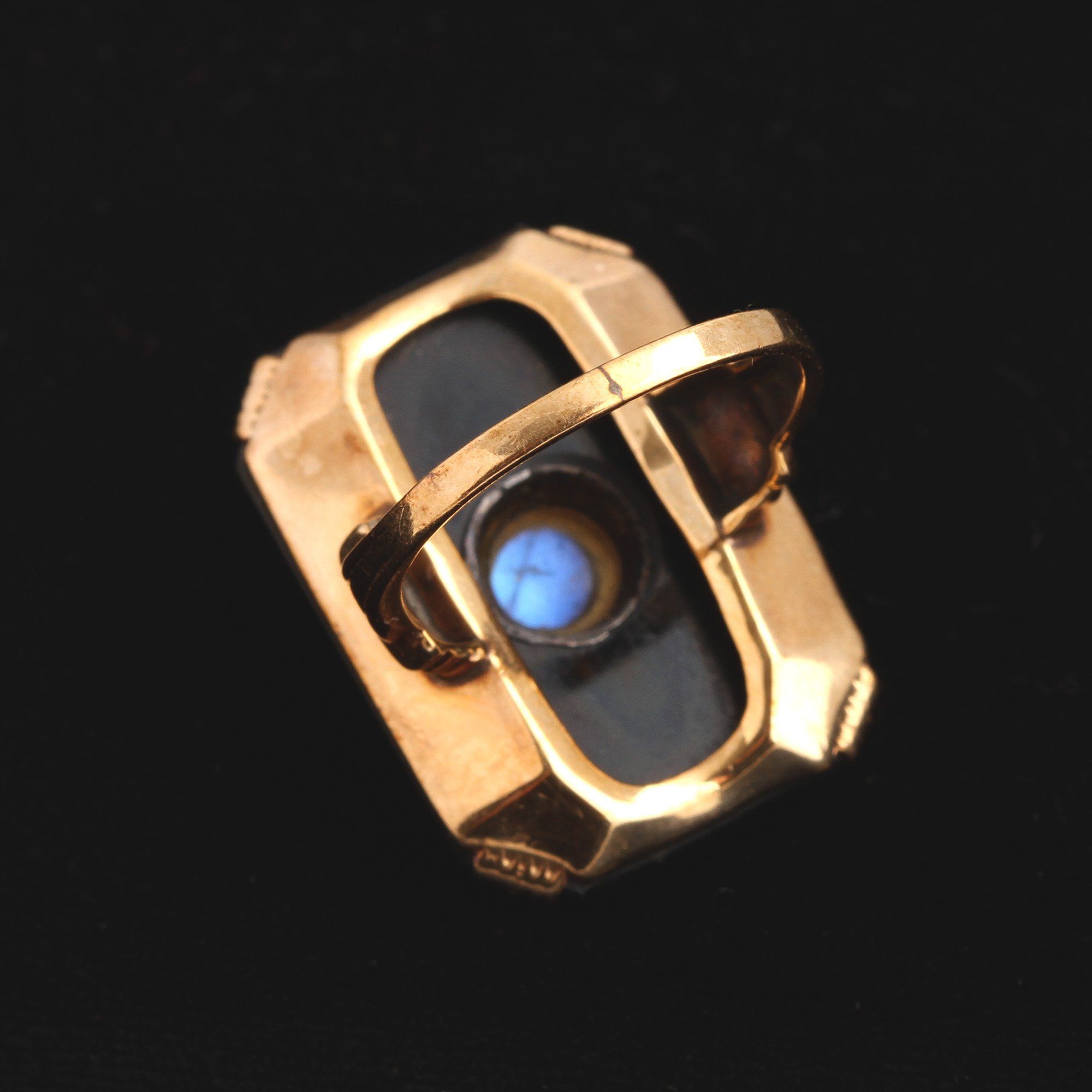 Art Deco Onyx & Moonstone Cocktail Ring
