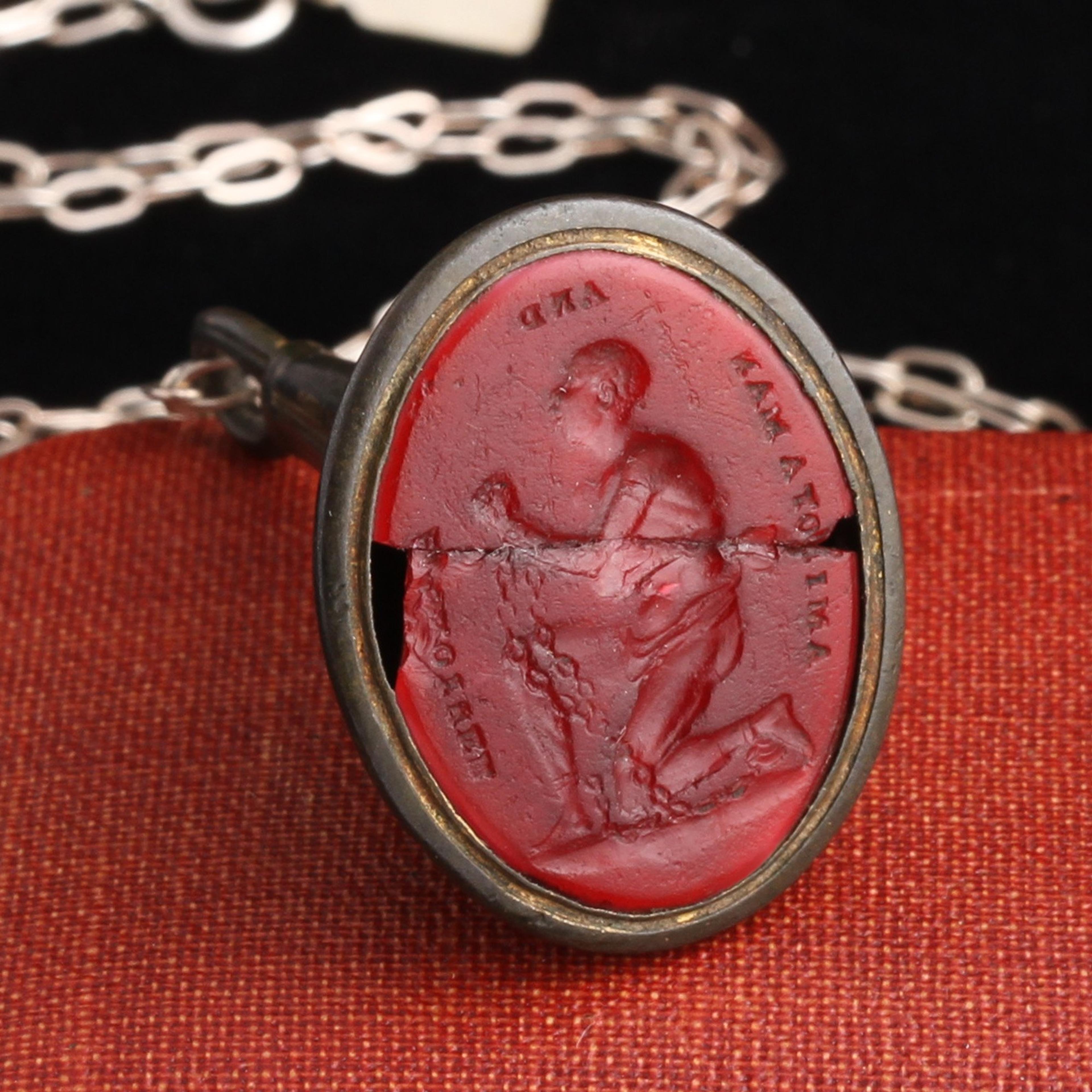 Detail of Georgian Anti-Slavery Tassie Seal Fob