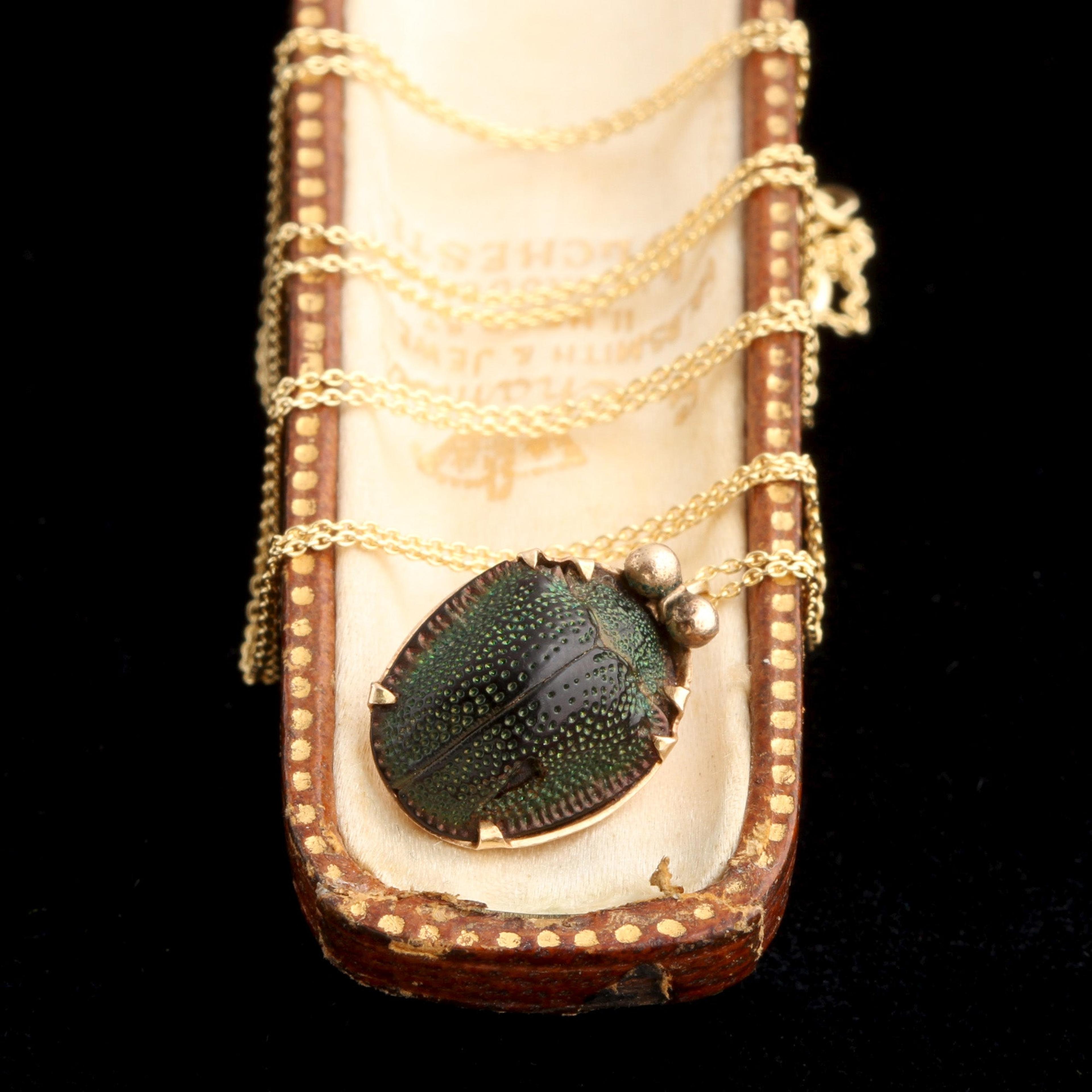 Victorian Bug-Eyed Beetle Necklace