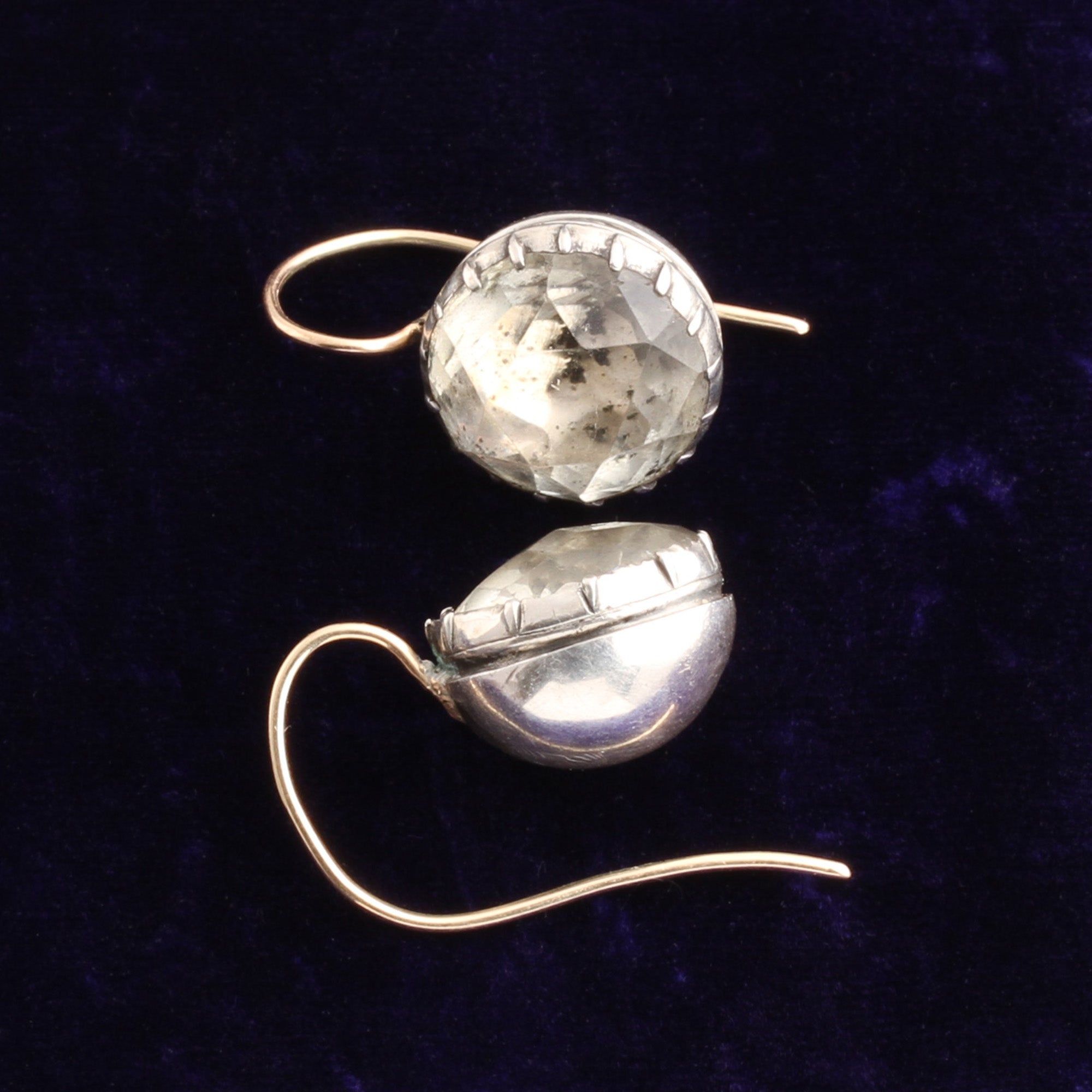 Side Detail of Georgian Paste Earrings