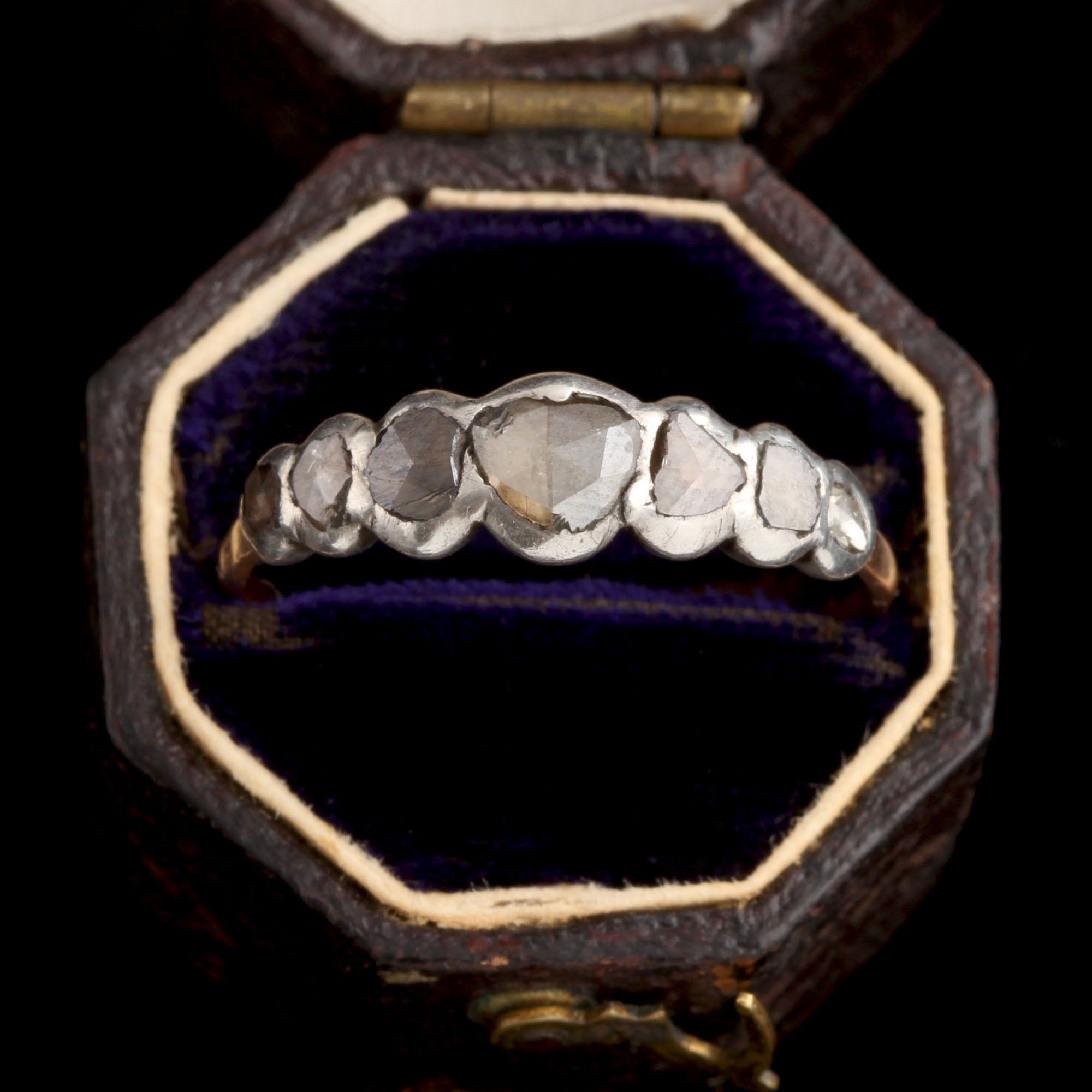 Georgian Rose Cut Diamond Half Hoop Ring