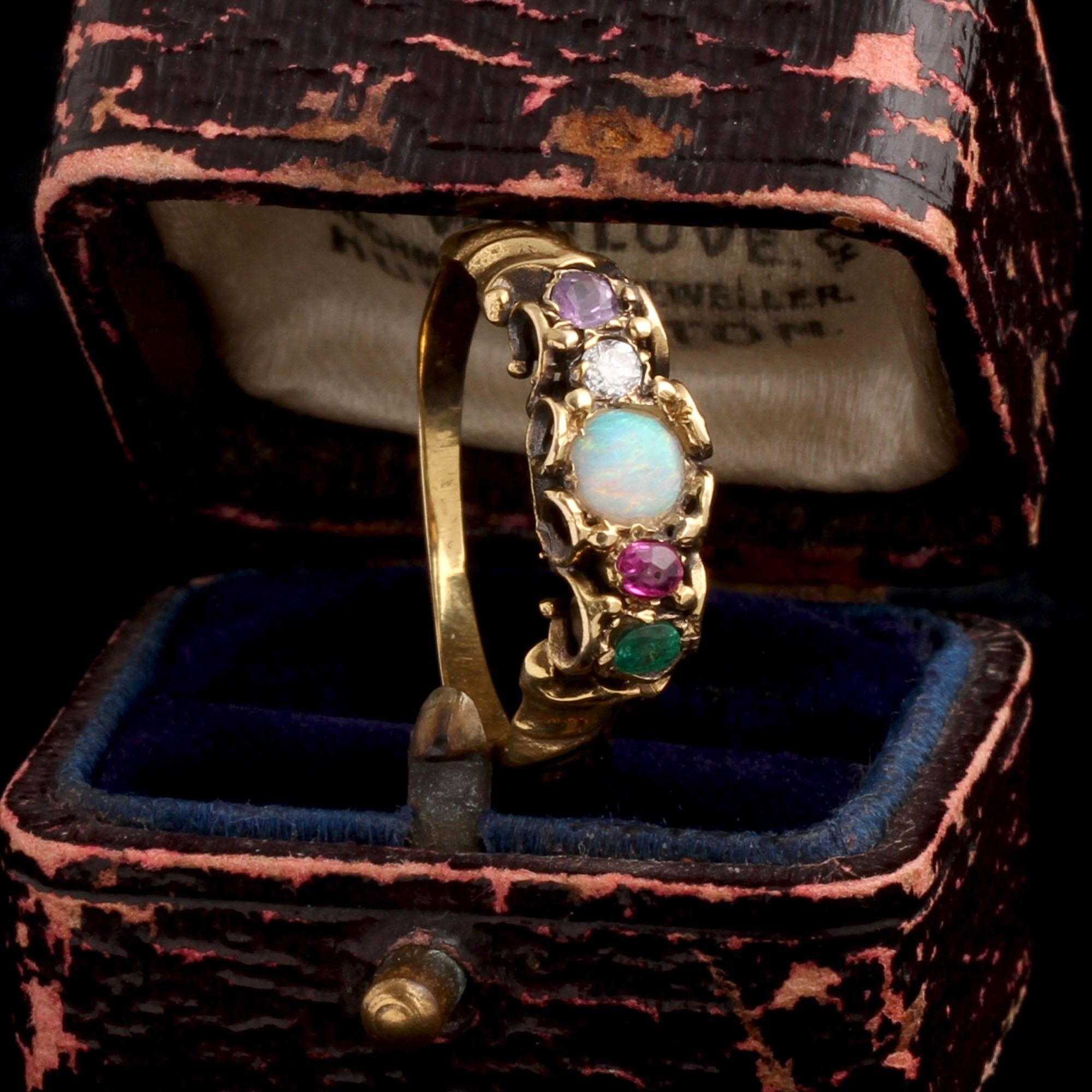 Victorian "Adore" Acrostic Ring