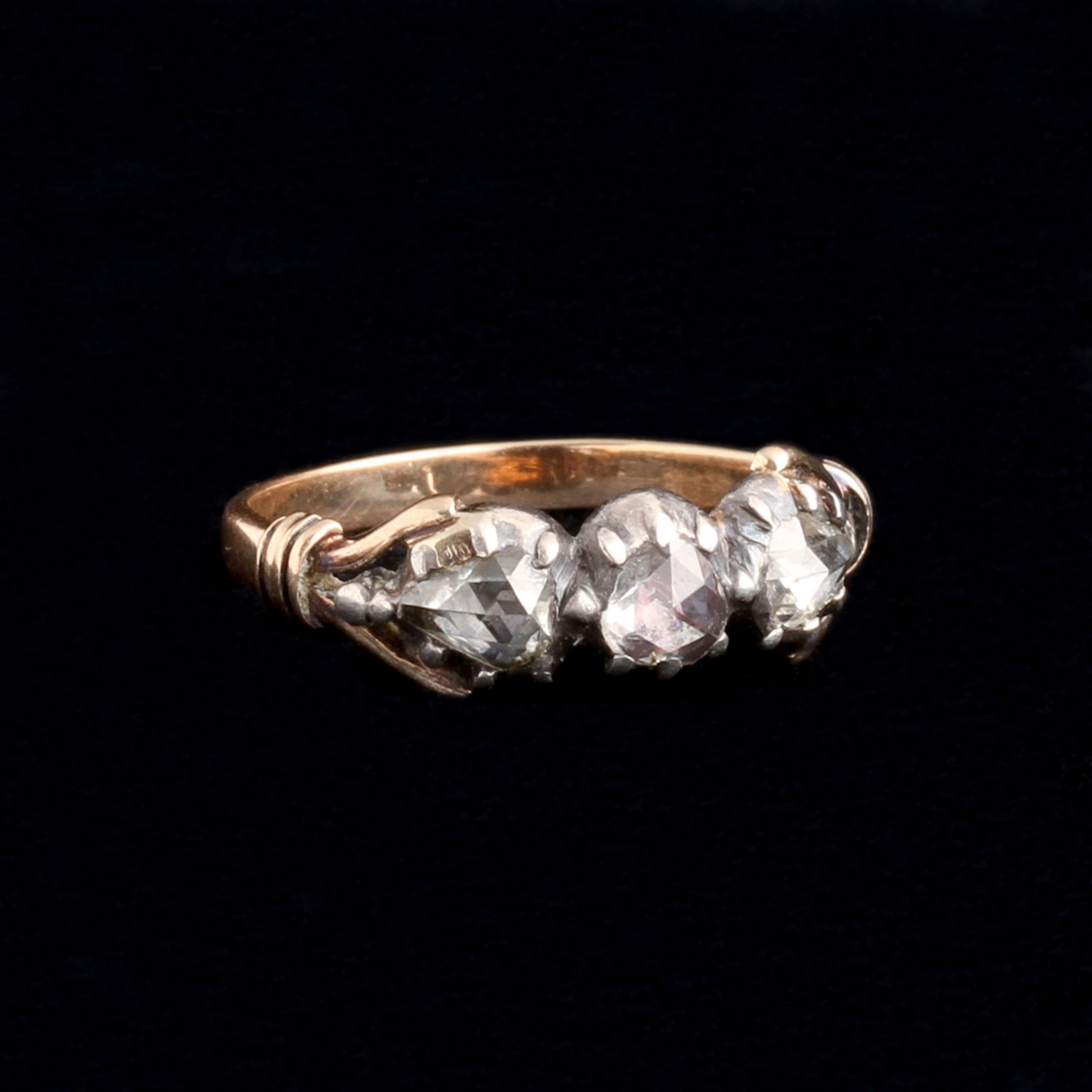 Detail of Georgian Three Stone Diamond Ring