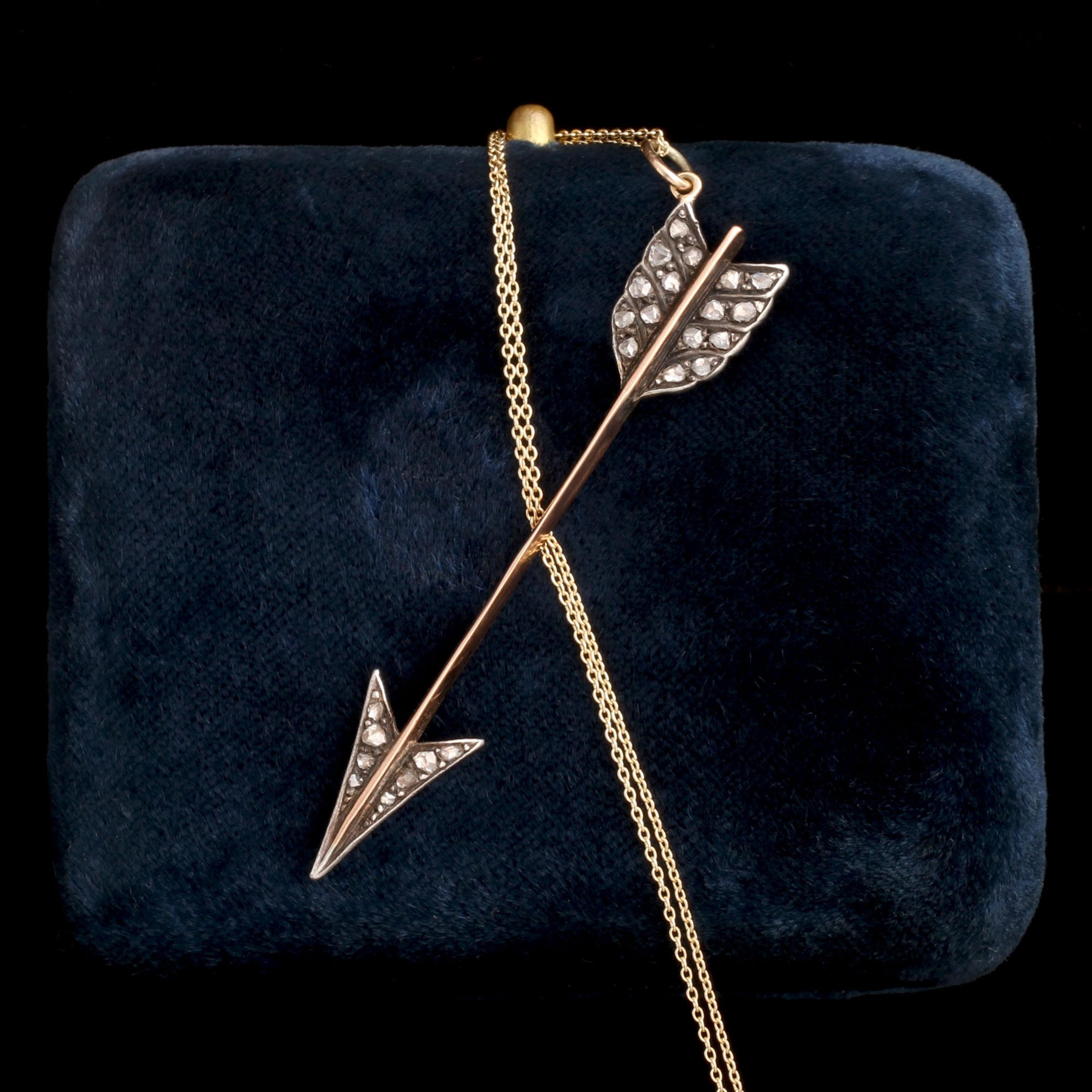 Late Victorian Diamond Arrow Necklace