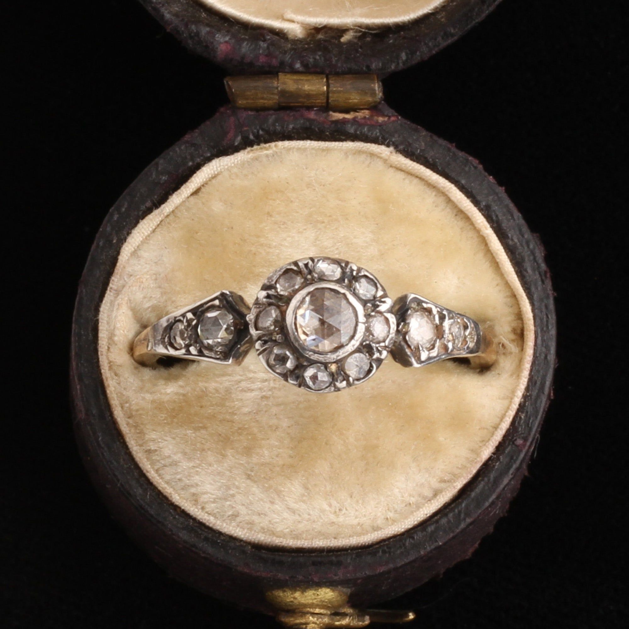Georgian Rose Cut Diamond Cluster Ring