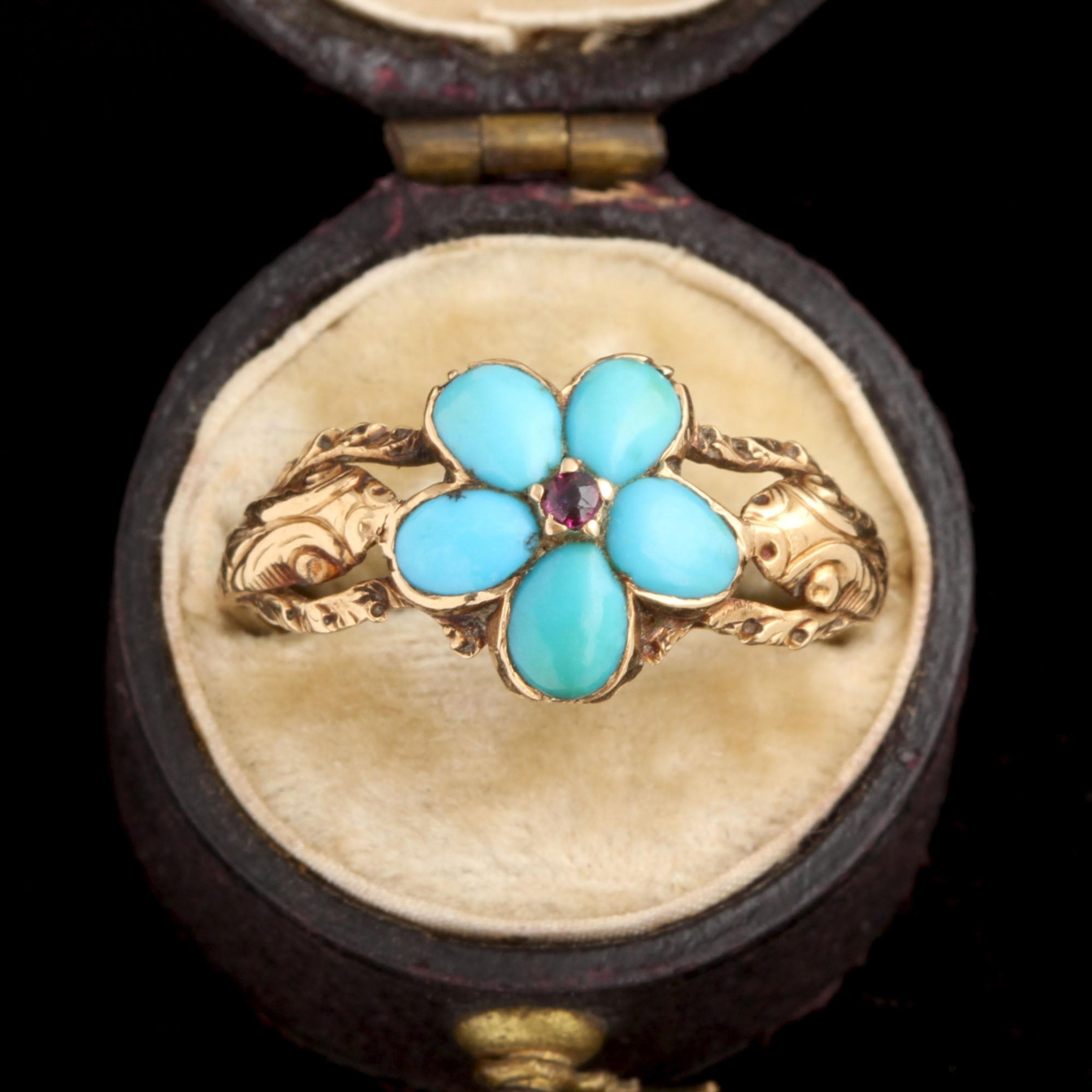 Detail of Georgian Snake Shouldered Pansy Ring