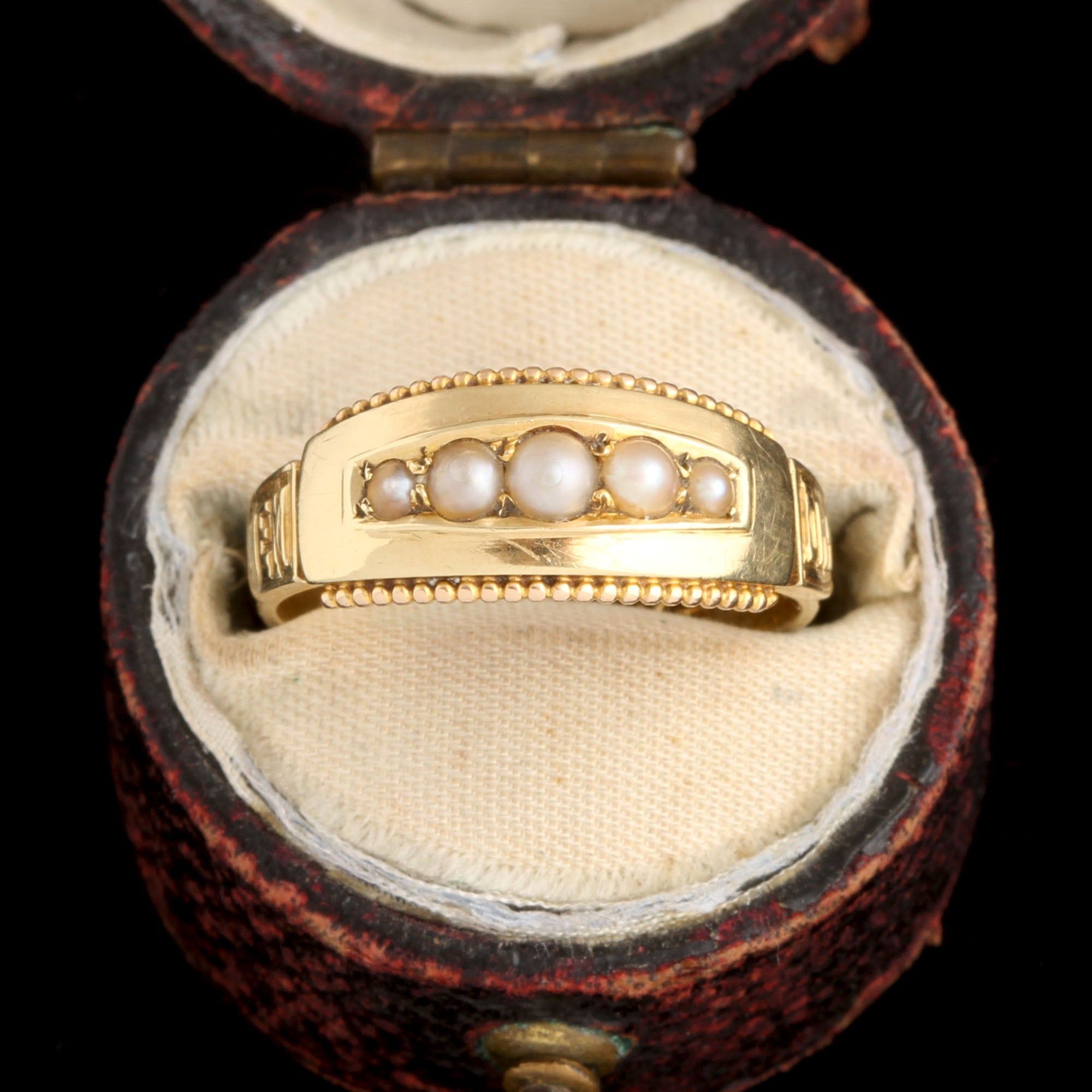 Late Victorian "Memory" Seed Pearl Ring