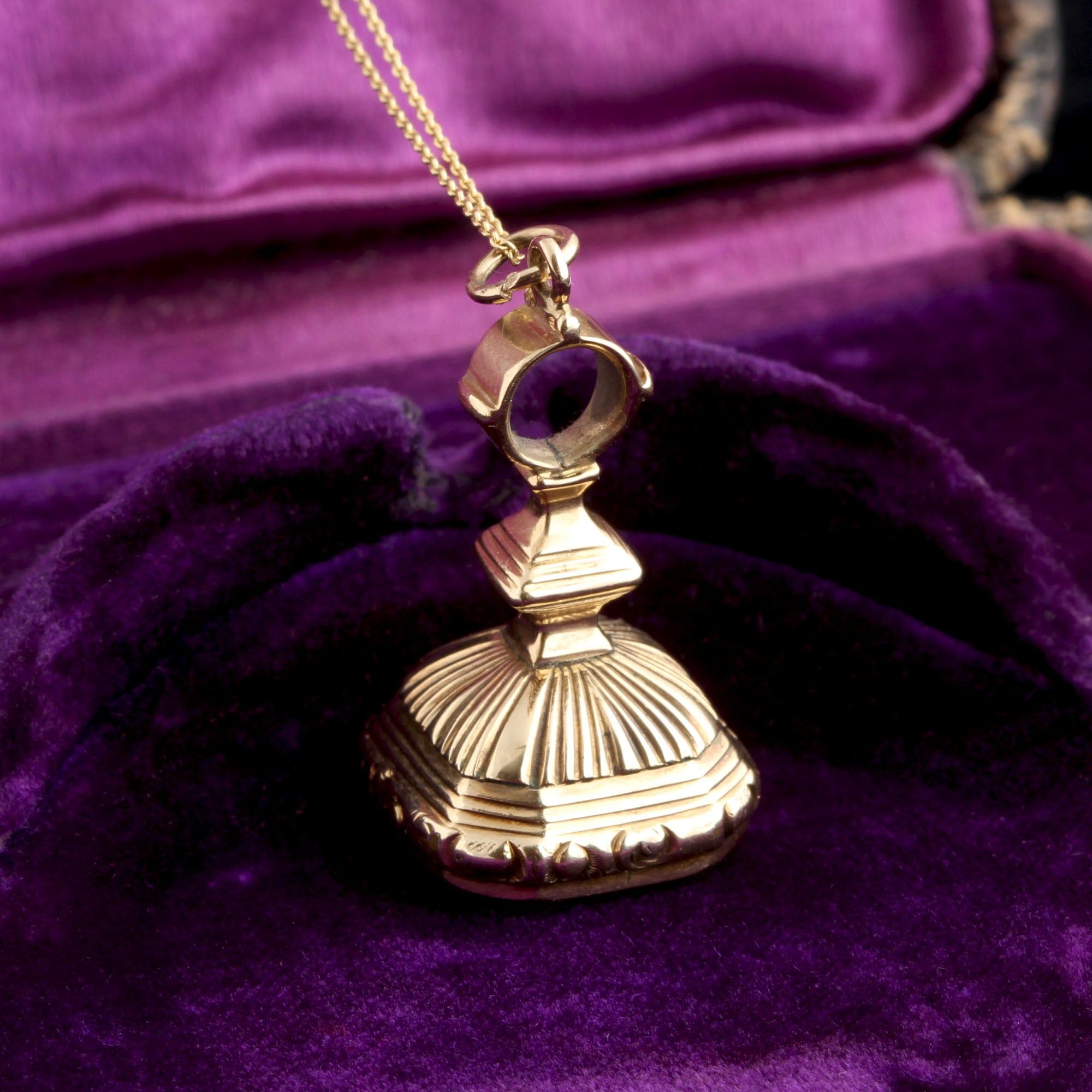 Victorian "RR" Seal Fob Necklace