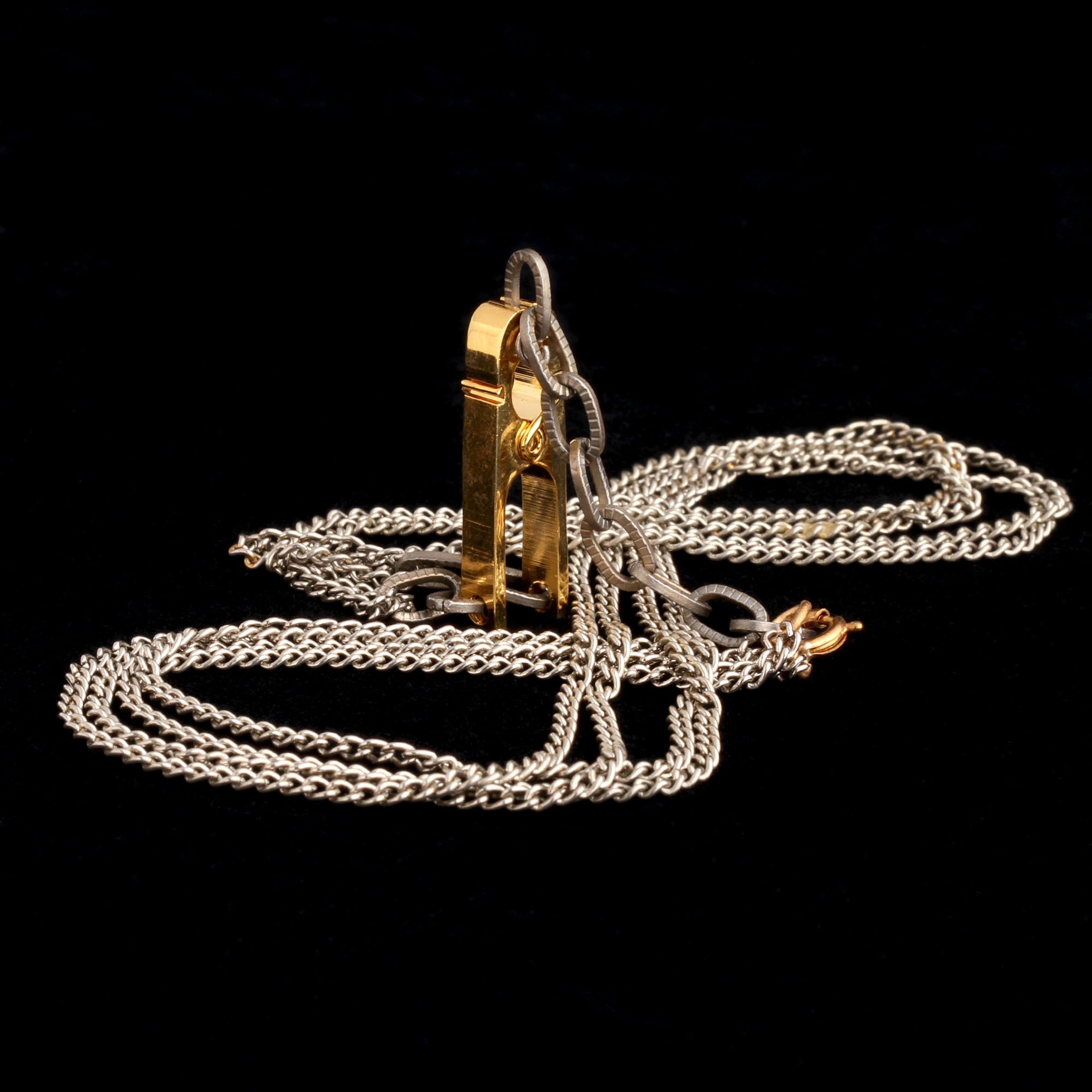 Detail of Mixed Metal Roach Clip Necklace