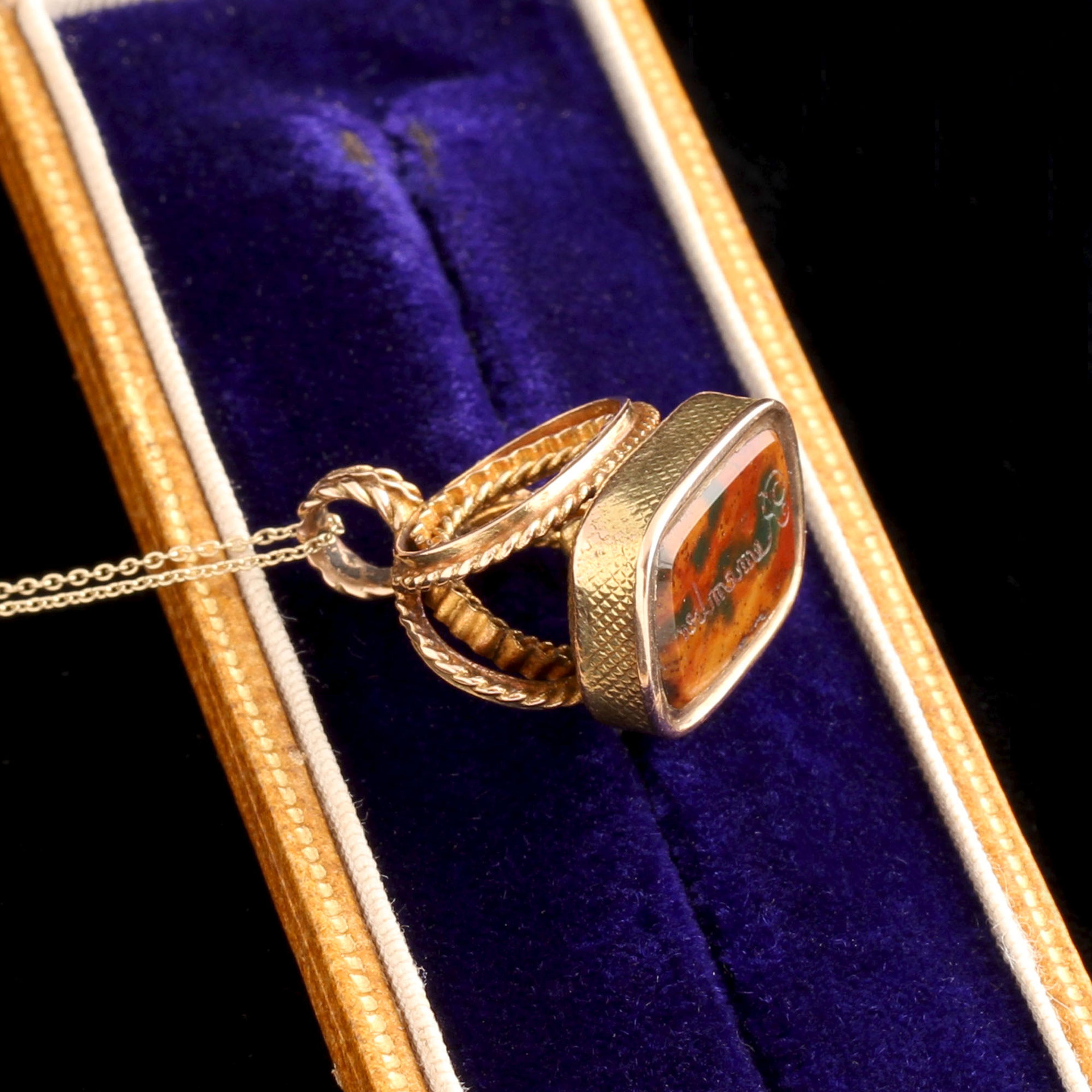 Victorian Archeological Style "Remember" Wax Seal Necklace