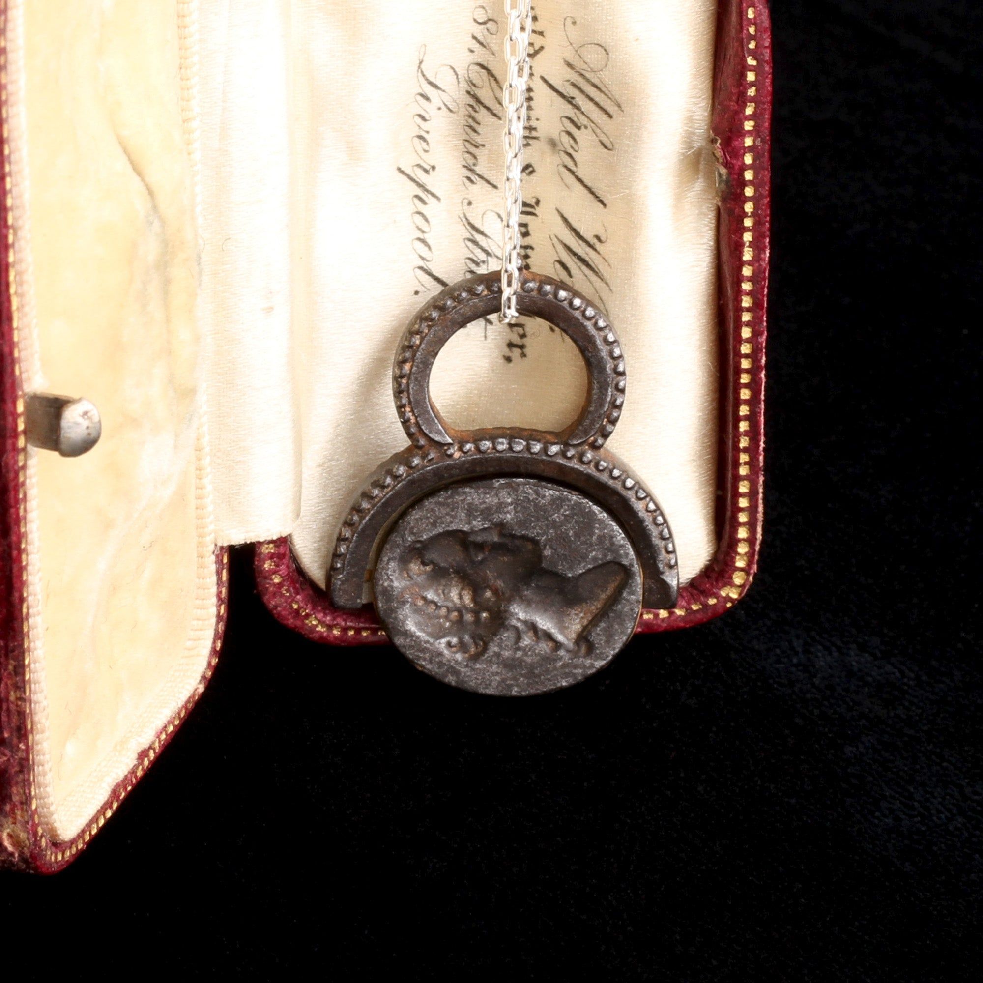 18th Century Iron Swivel Seal Necklace