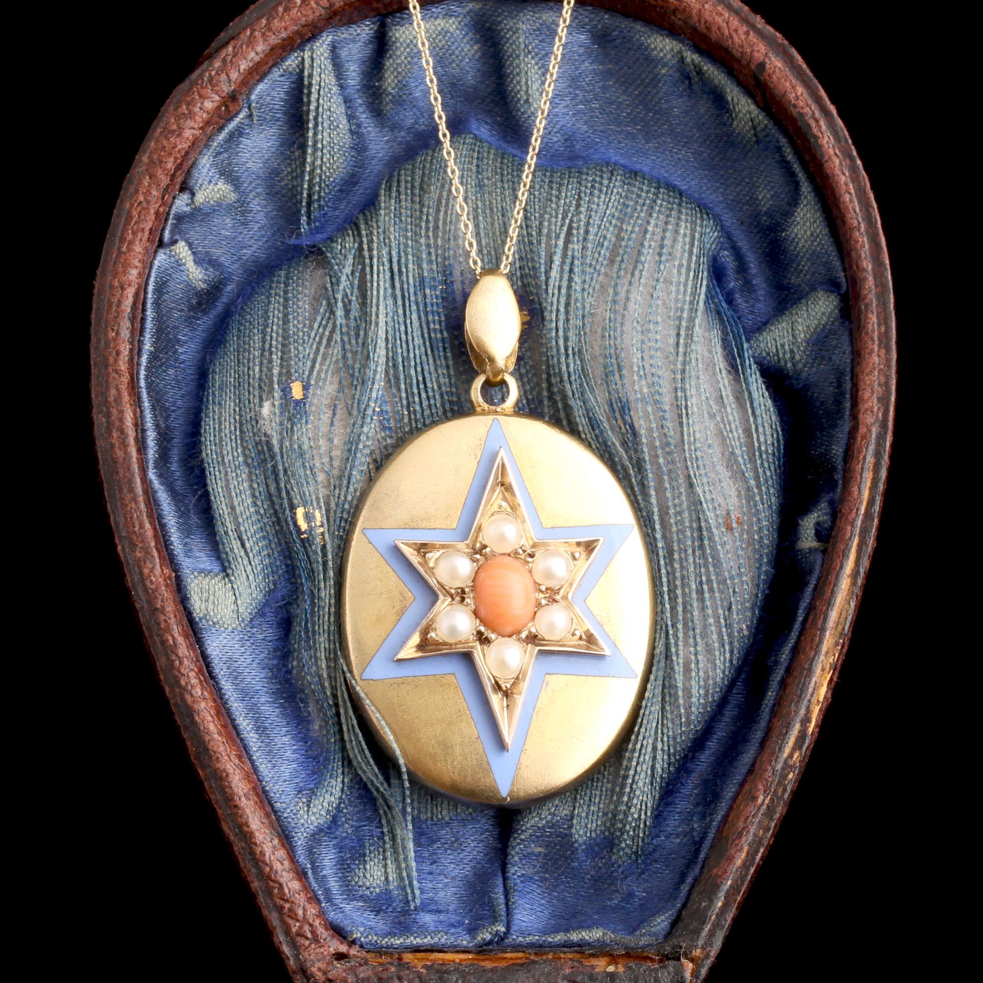 Victorian Coral, Pearl & Enamel Starburst Locket — Erica Weiner