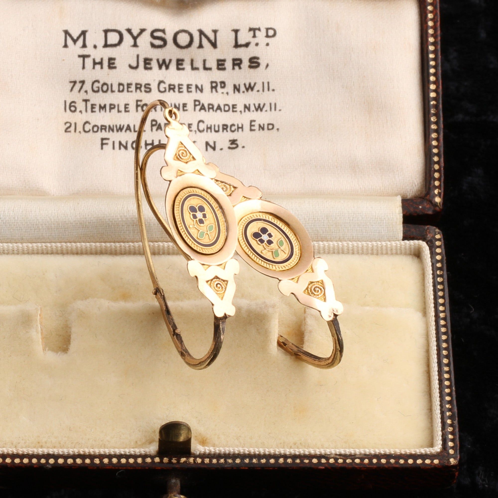 Vintage Portuguese Pansy Earrings