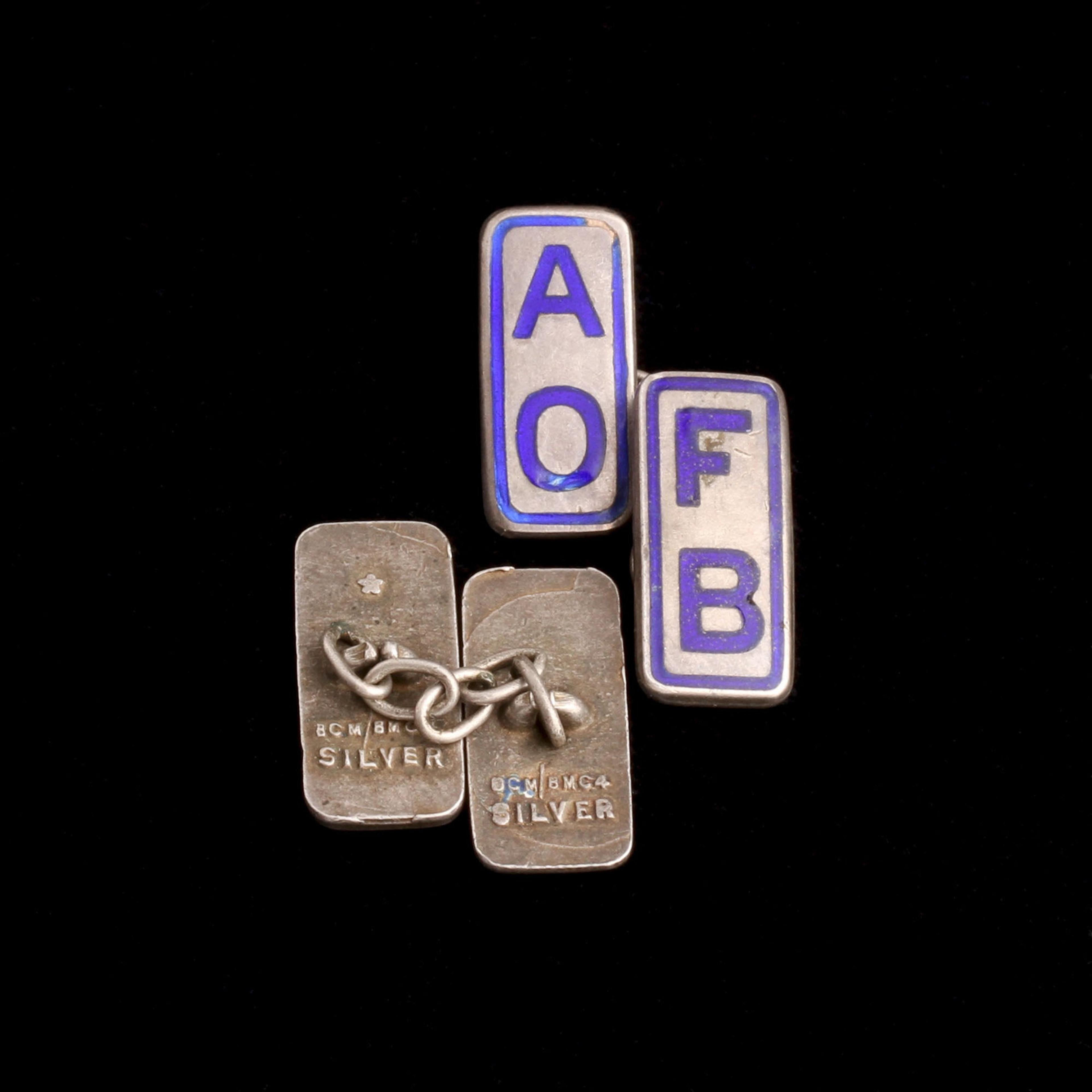Ancient Order of Froth Blowers Cufflinks detail