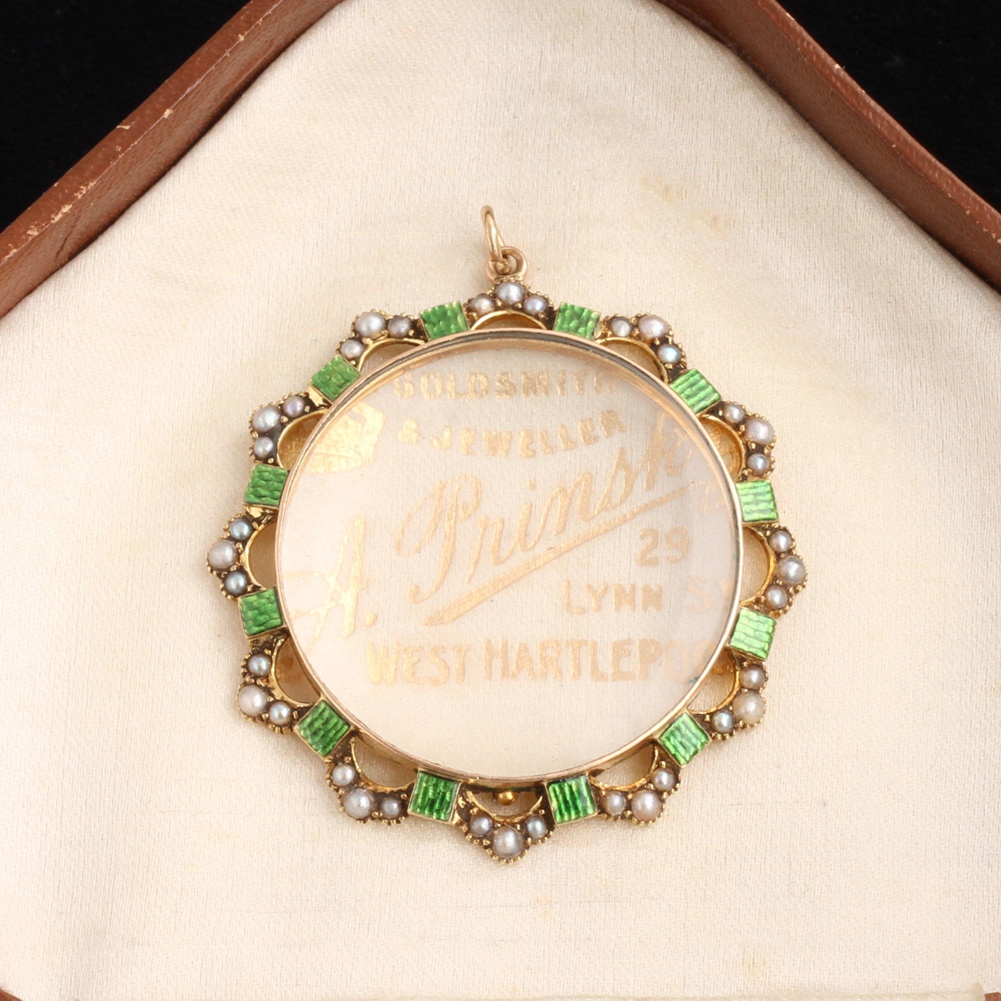 Victorian Guilloché Enamel & Pearl Locket