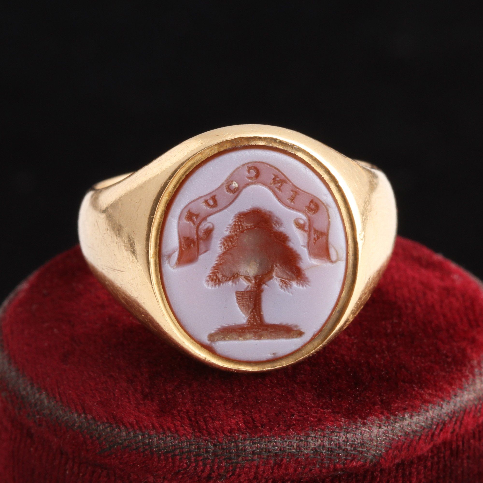 Victorian "Agincourt" Sardonyx Signet Ring