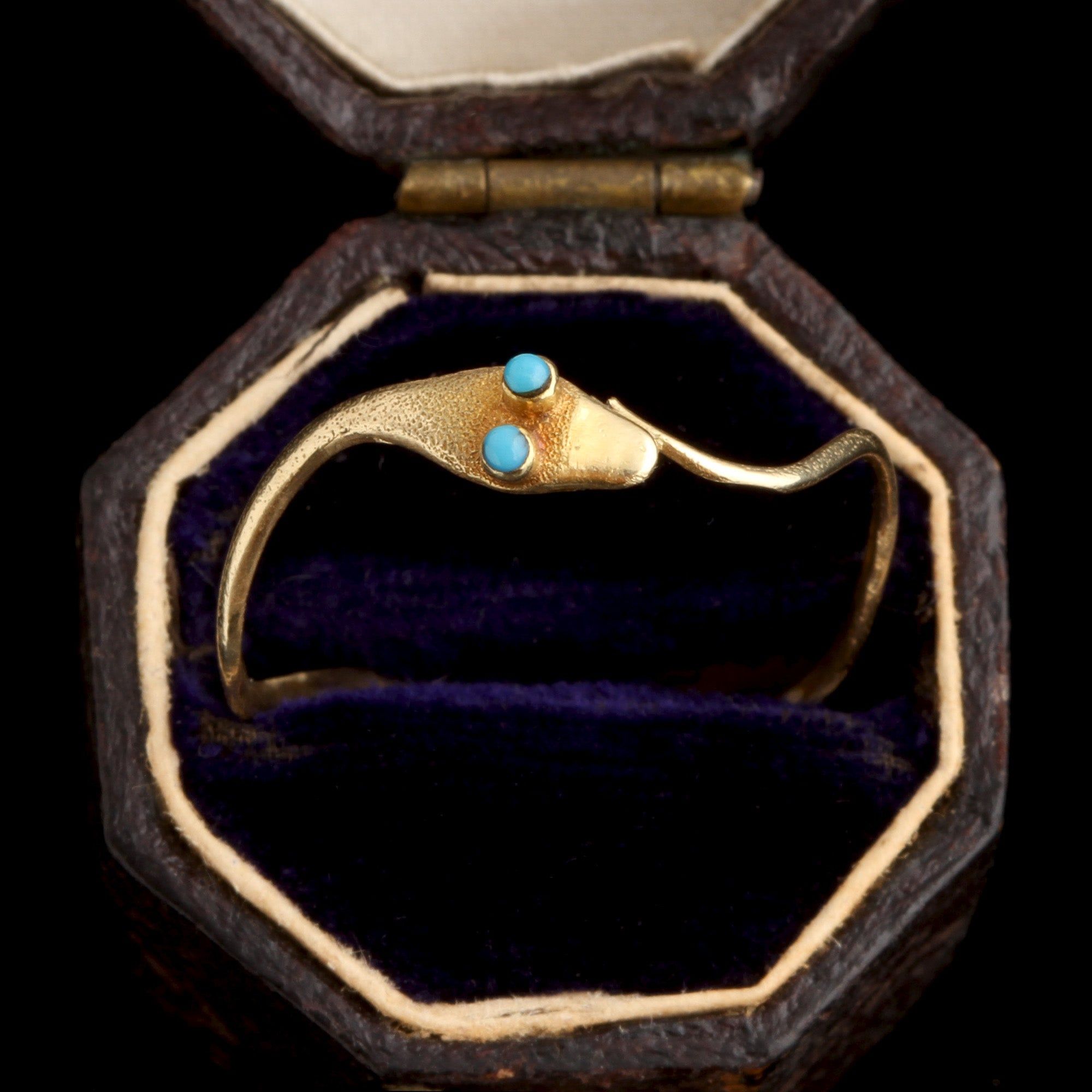 Georgian Turquoise-Eyed Ouroboros Ring
