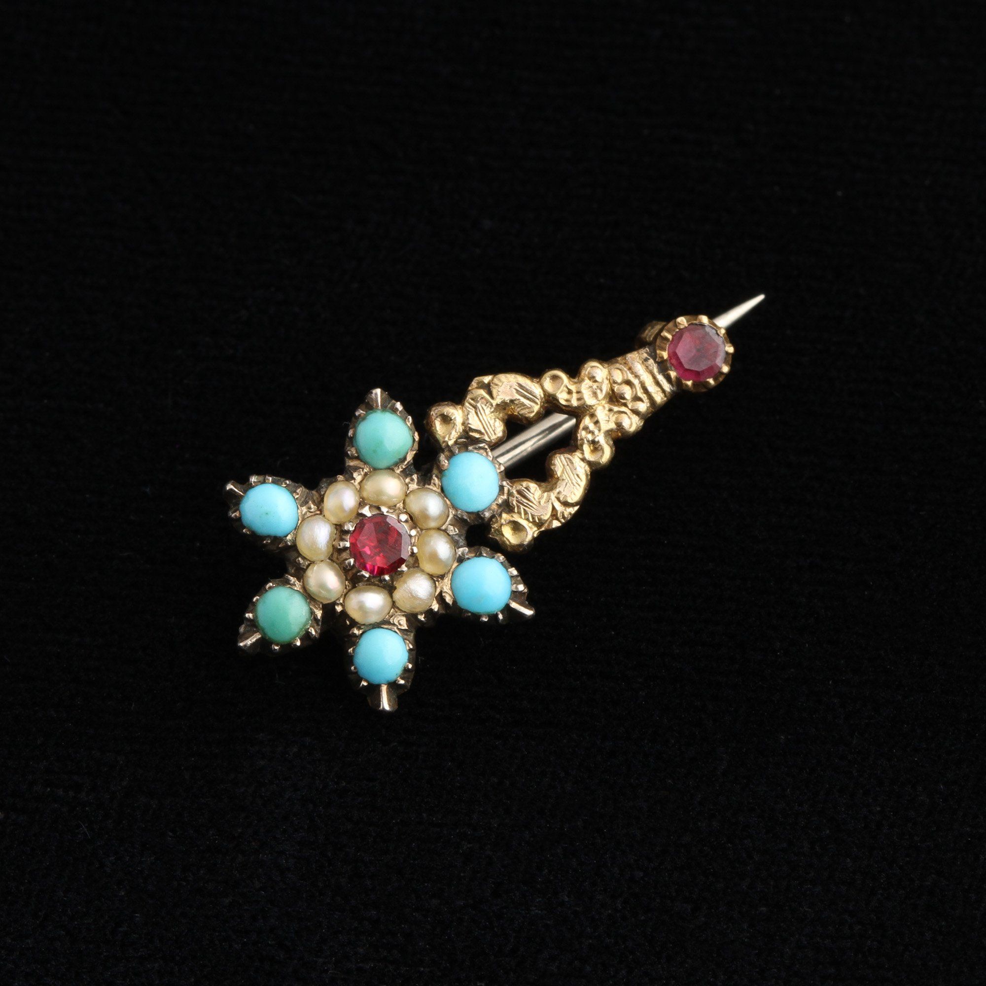 Georgian Gemstone & Paste Comet Pin
